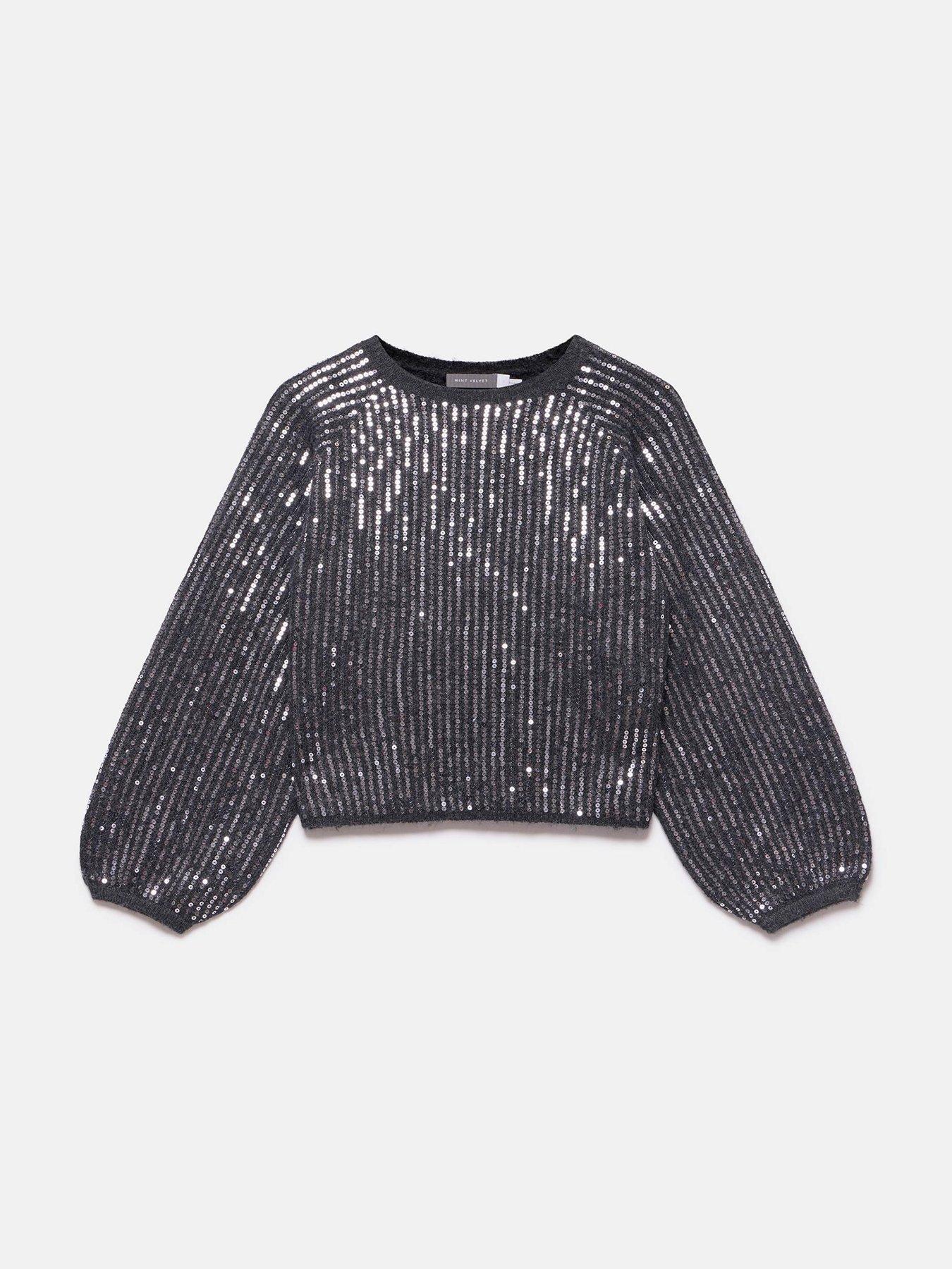 mint-velvet-sequin-stripe-jumper-greydetail