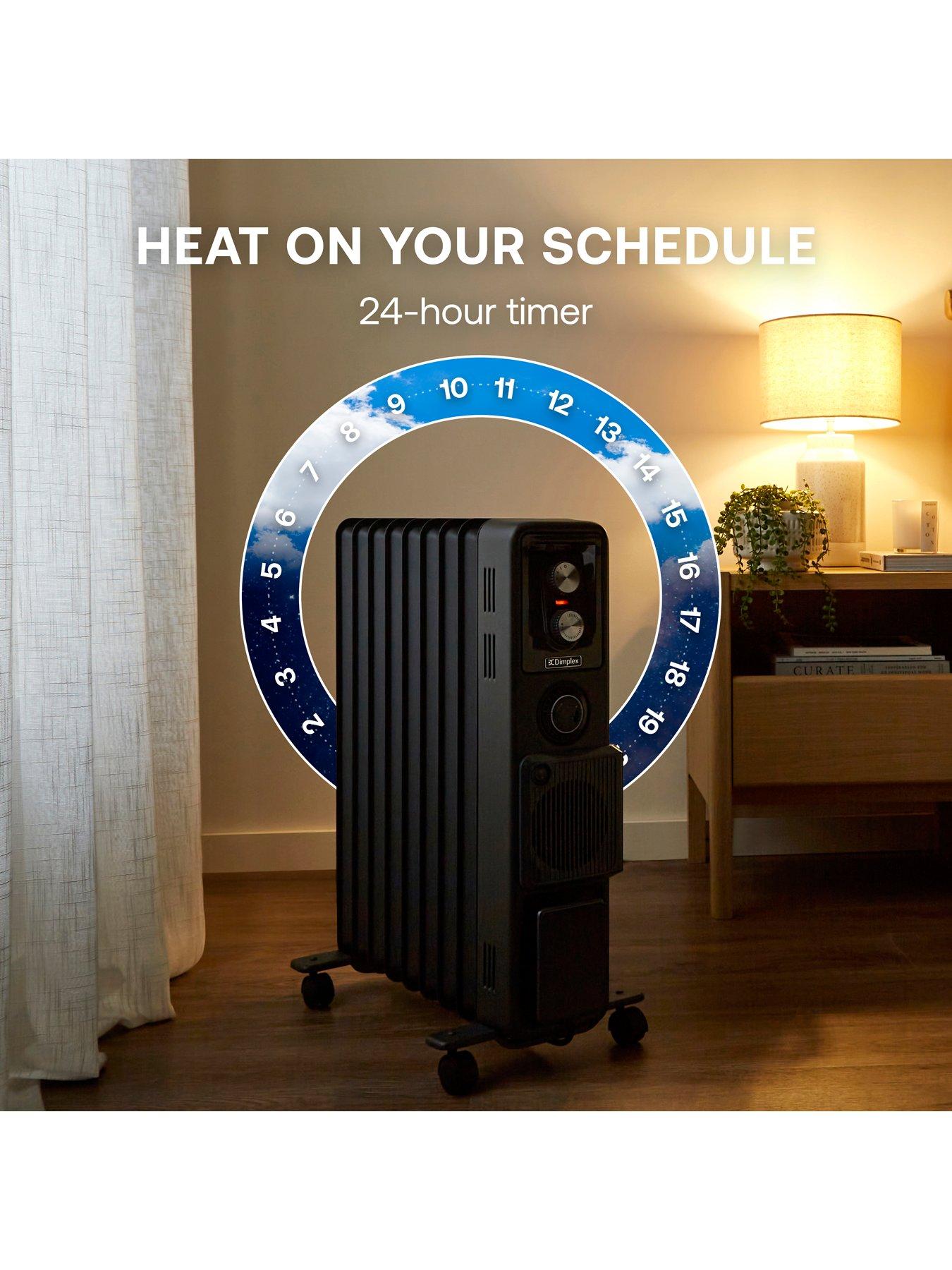 Image 5 of 8 of Dimplex 2.4kW Oil Free Portable Radiator, Eco Mode, 24hr Timer, Turbo Fan Electric Heater, ECR24TIFB Black