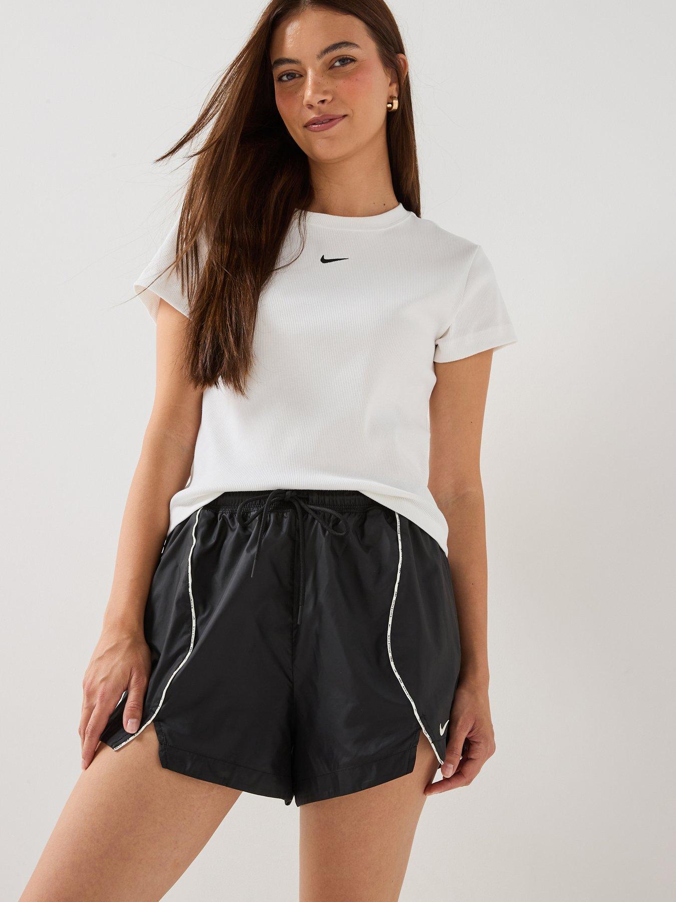 Nike Womens Rib Tight Short Sleeve Tee - White