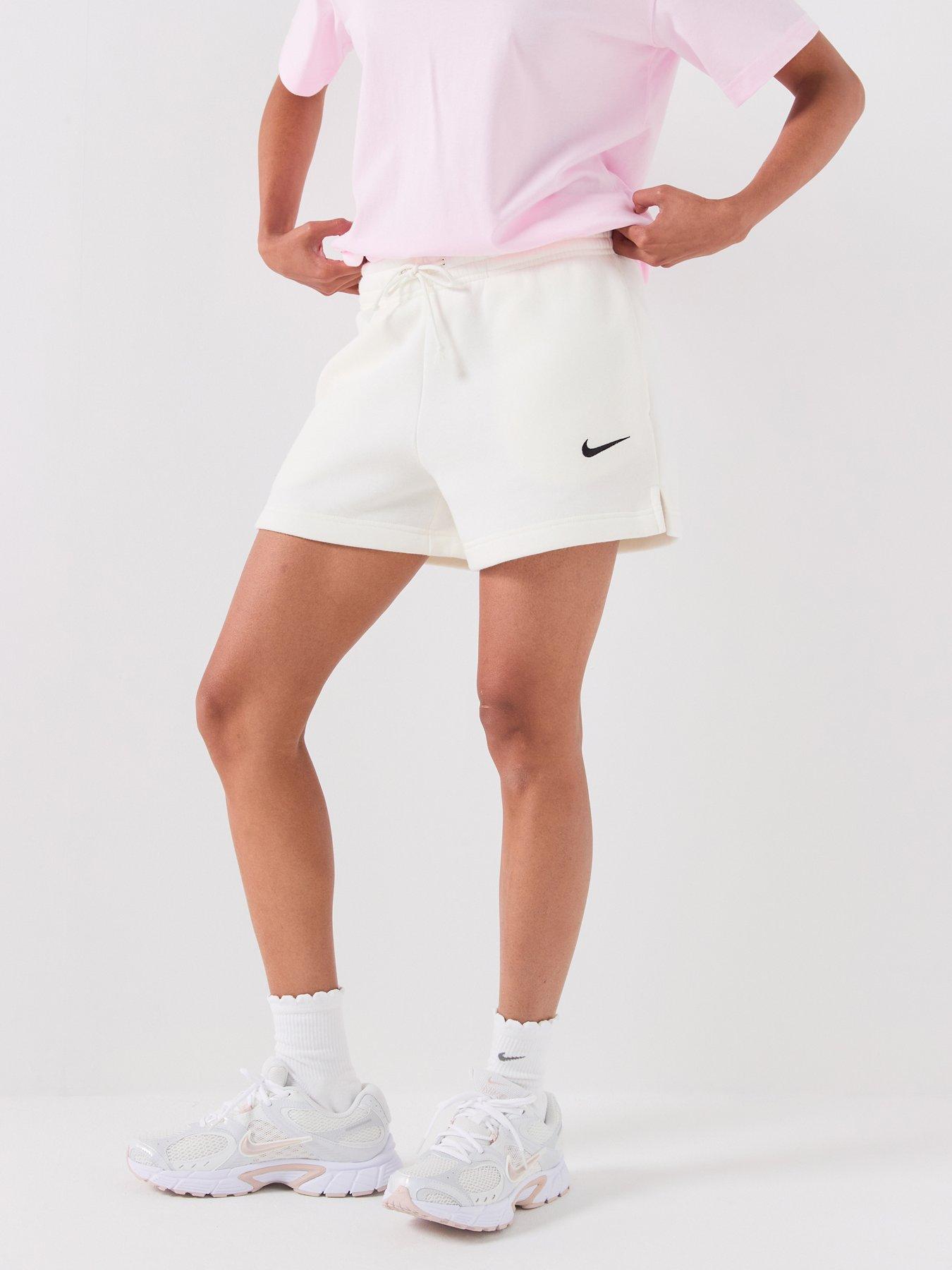 Nike Womens Sportswear Phoenix Fleece Mid Rise 4 Inch Shorts - White