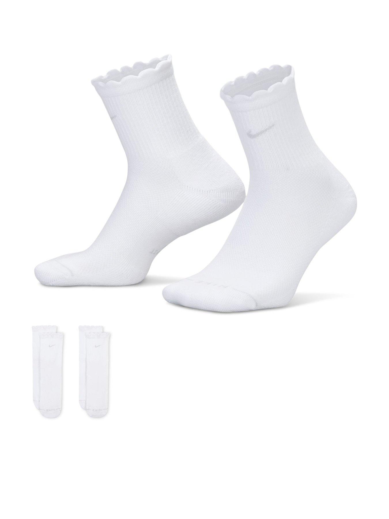 Nike Womens Everyday Elevated Scalloped Micro Crew Socks 2 Pack - Multi