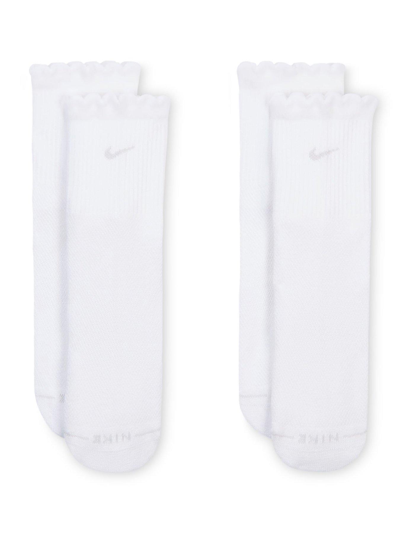 Image 2 of 4 of Nike Womens Everyday Elevated Scalloped Micro Crew Socks 2 Pack - Multi