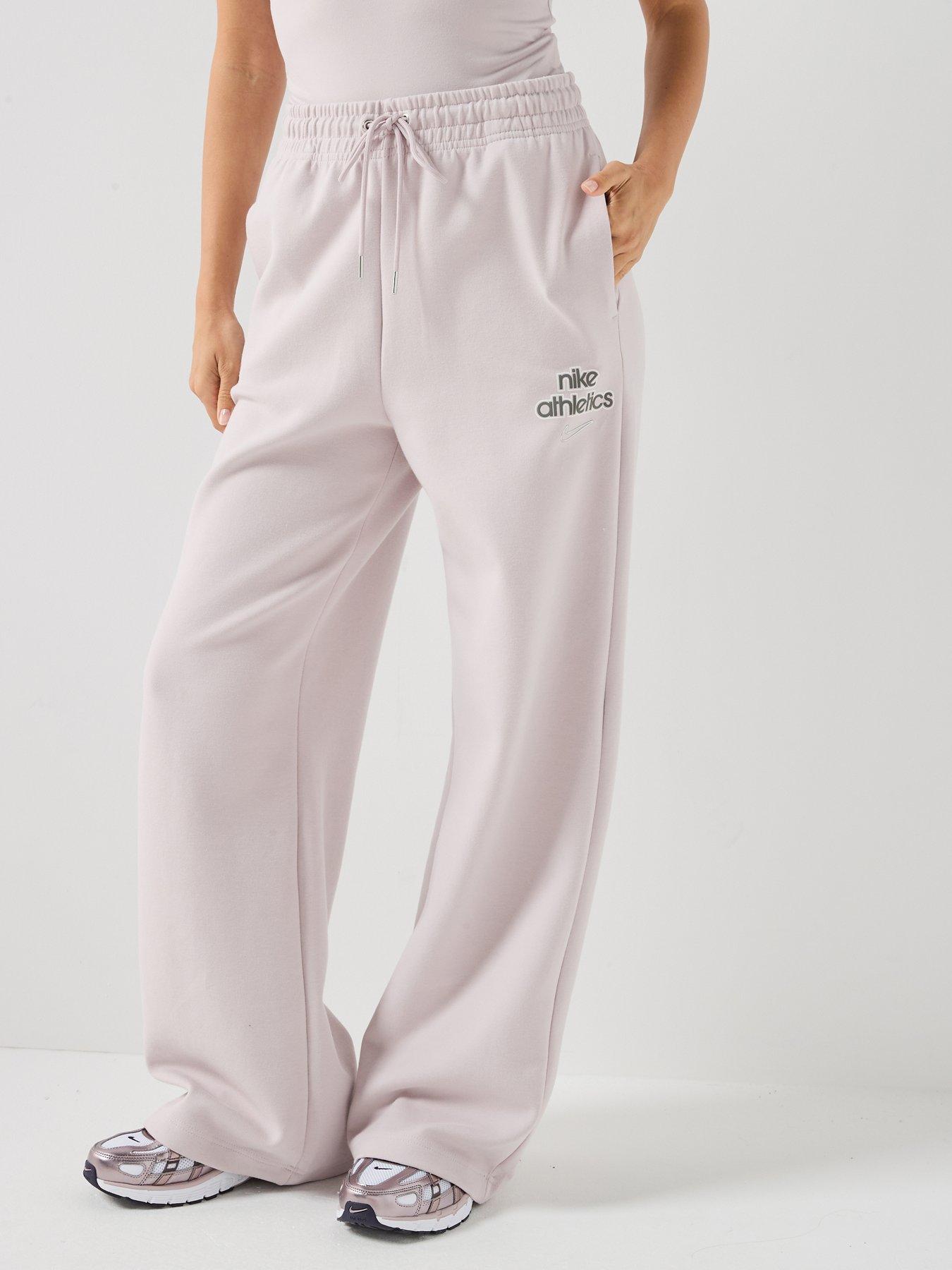 Nike Womens Phoenix Fleece High Rise Wide Leg Pants - Purple