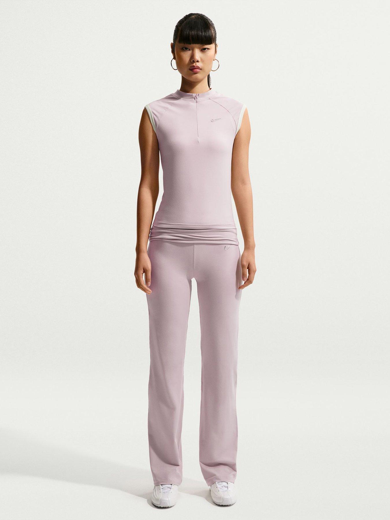 Image 1 of 4 of Nike Womens Sleeveless Fitted Quarter Zip Top - Pink