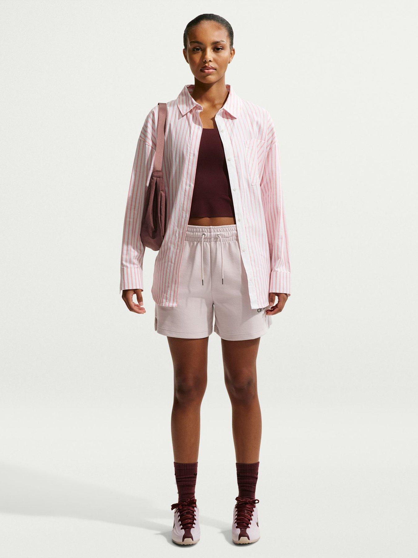 Image 3 of 5 of Nike Womens Fleece Boyfriend Shorts - Pink
