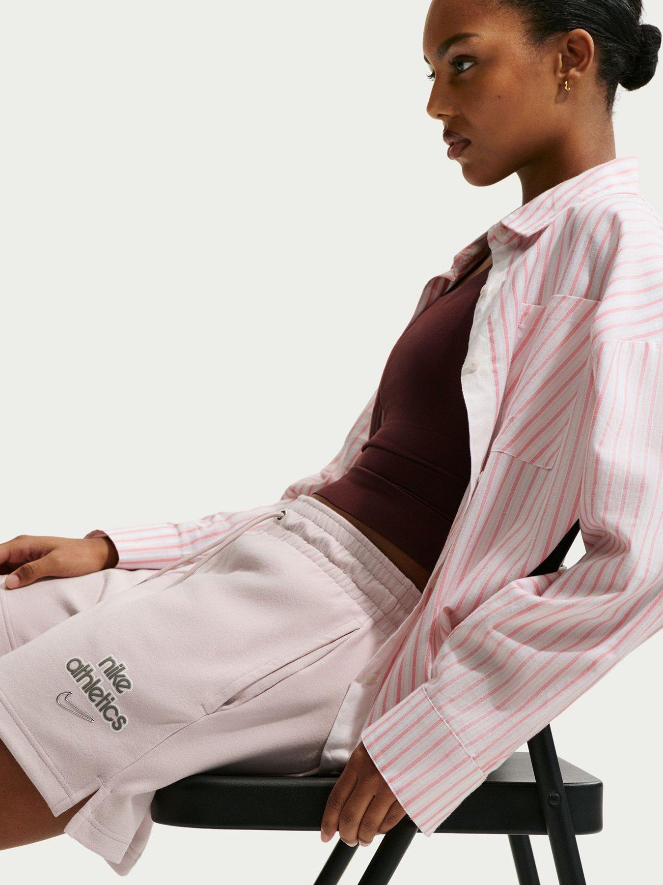 Image 4 of 5 of Nike Womens Fleece Boyfriend Shorts - Pink