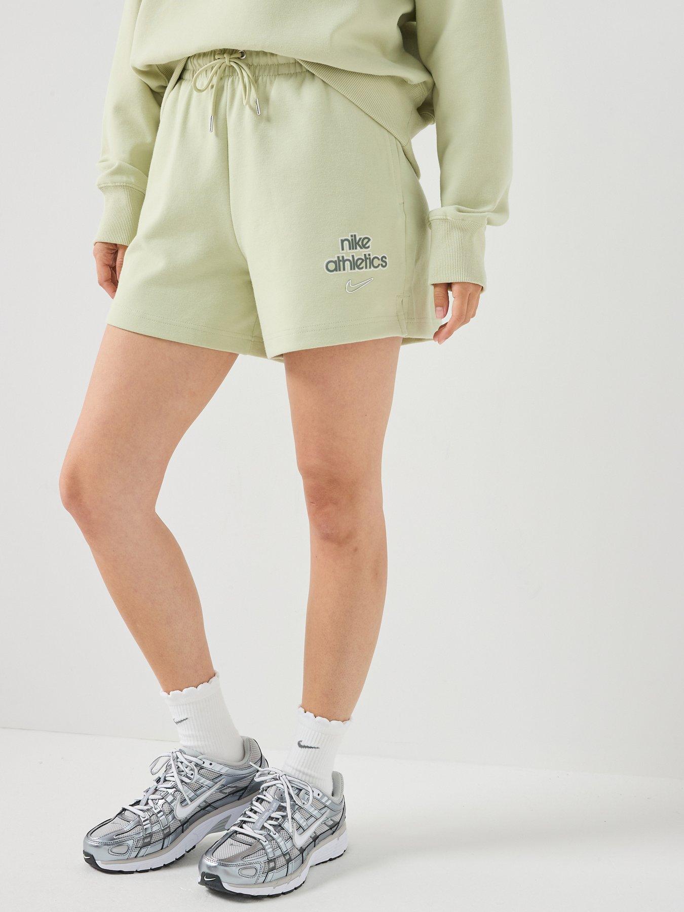 Nike Womens Fleece Boyfriend Shorts - Green