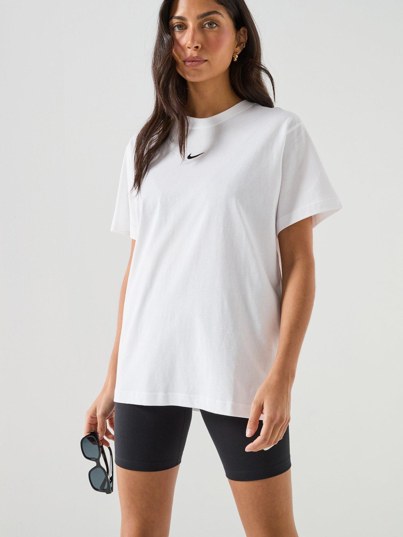Image 1 of 6 of Nike Womens Sportswear Classic Short Sleeve T-Shirt - White