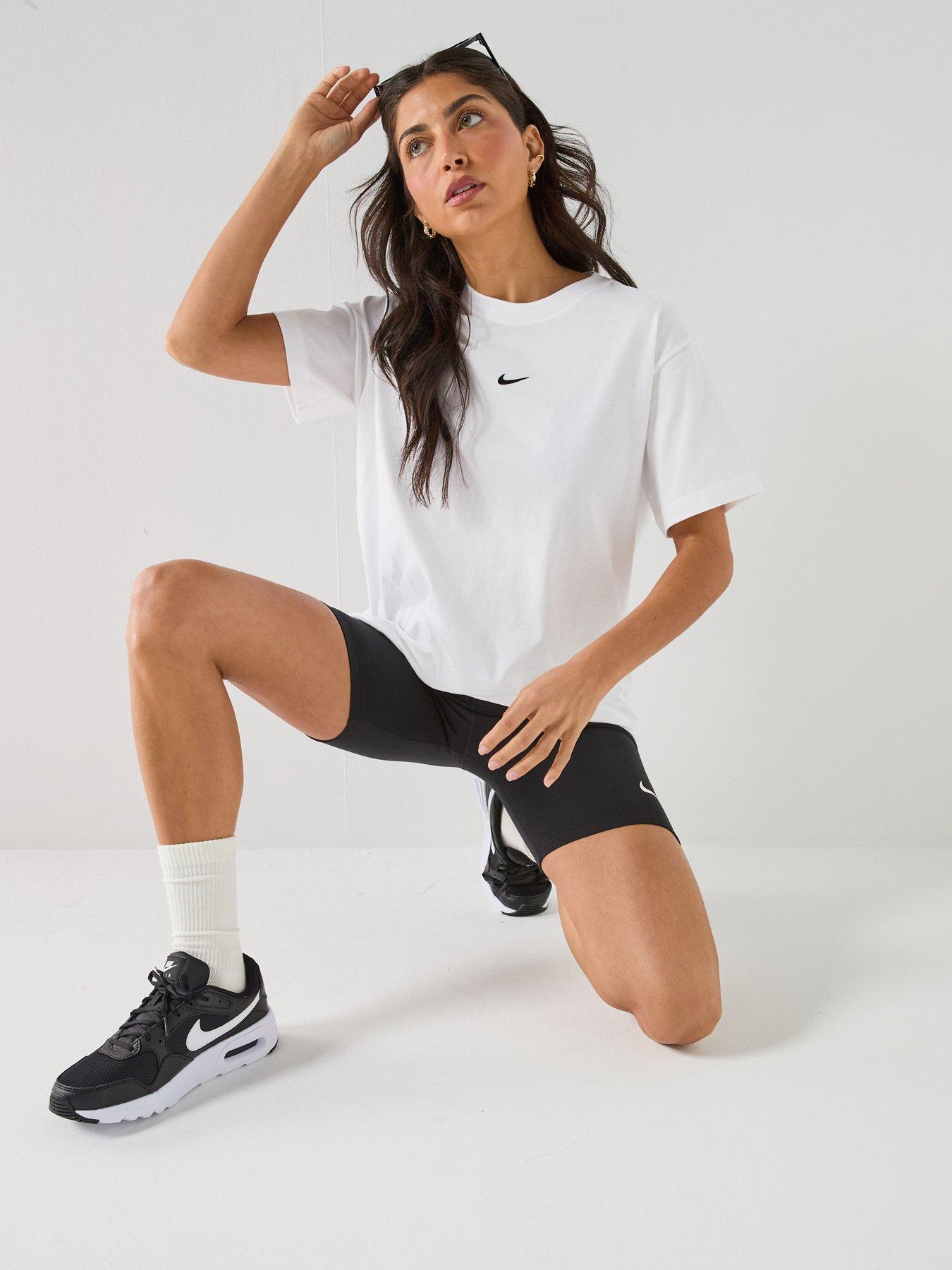 Image 4 of 6 of Nike Womens Sportswear Classic Short Sleeve T-Shirt - White