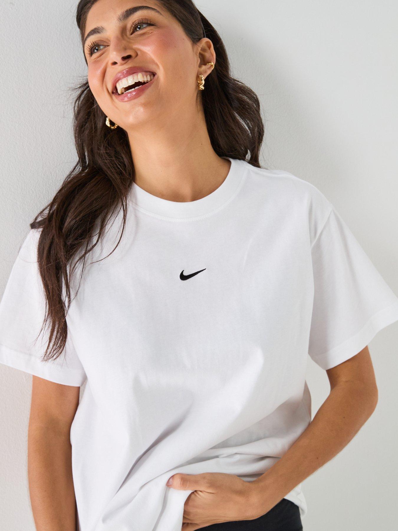 Image 5 of 6 of Nike Womens Sportswear Classic Short Sleeve T-Shirt - White