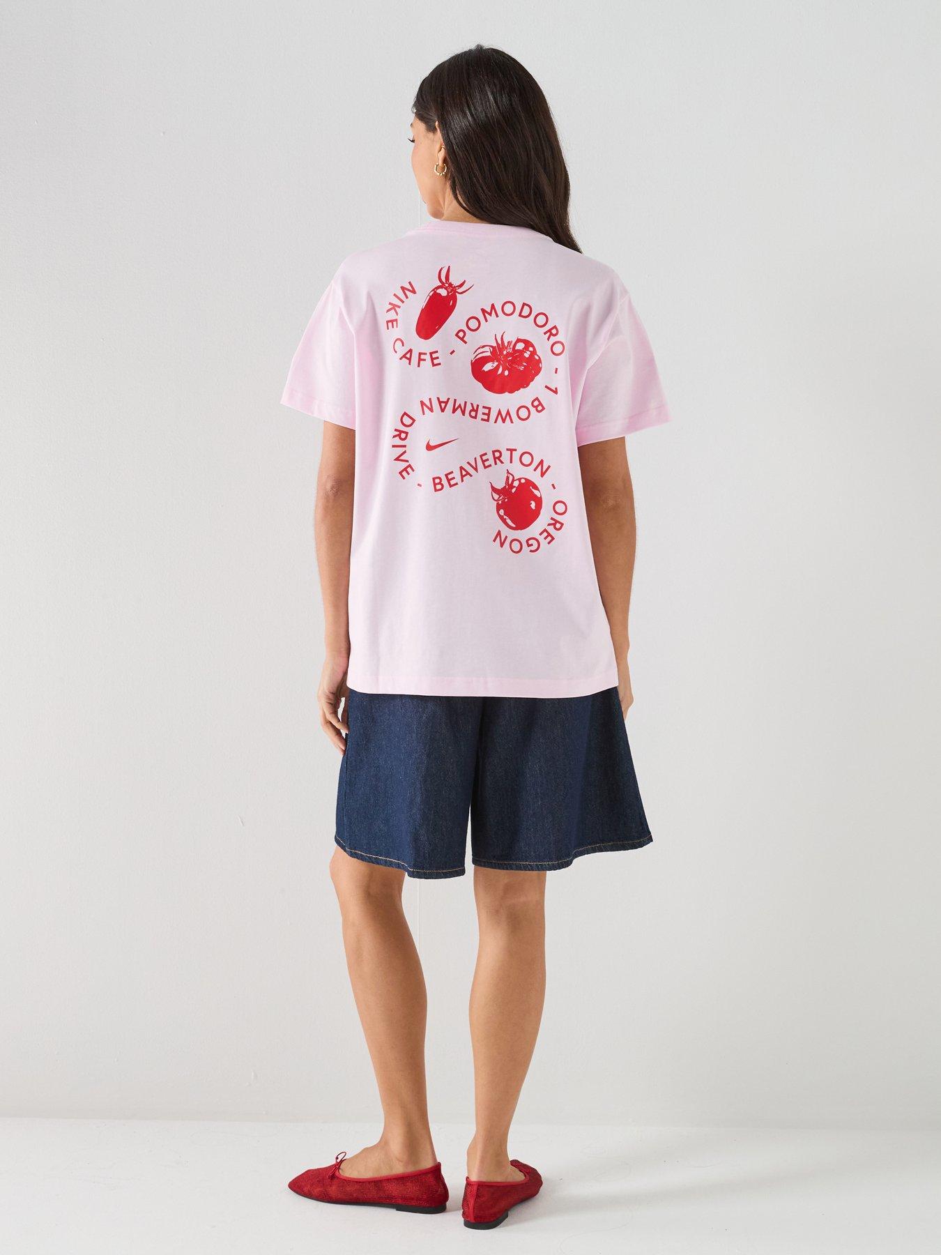 Nike Womens Sportswear Classic Boyfriend Cafe Tomato T-Shirt - Red