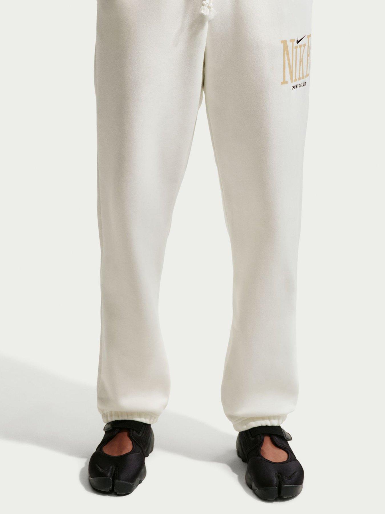 Nike Womens Sportswear Phoenix Fleece Oversized Graphic Joggers - White