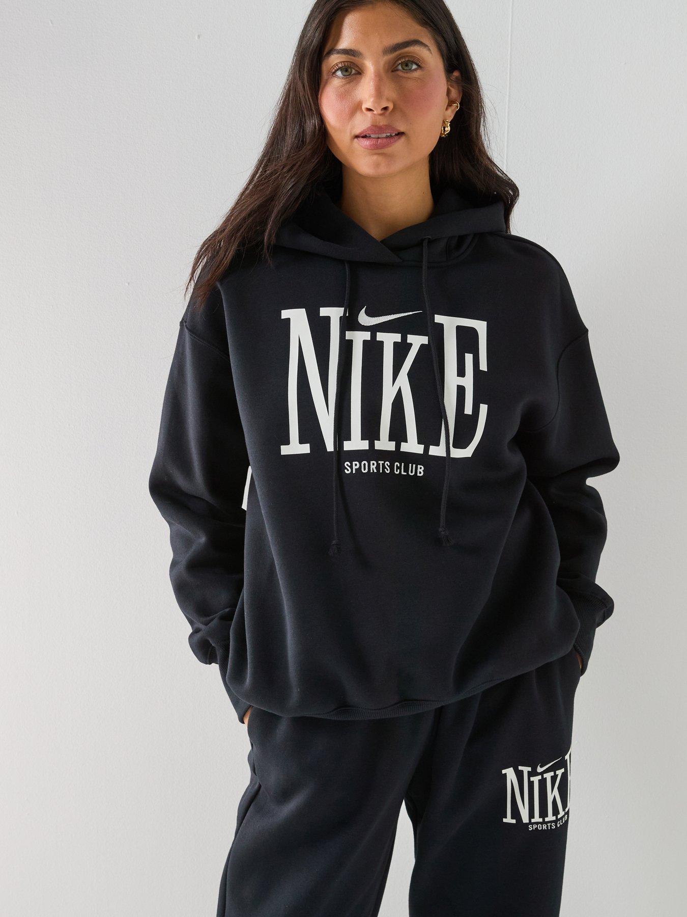 Nike Womens Sportswear Phoenix Fleece Oversized Graphic Hoodie - Black