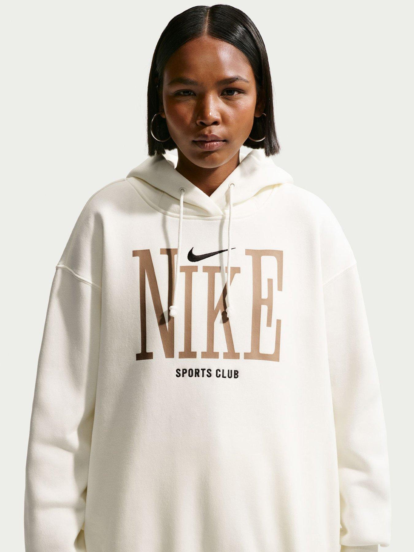 Nike Womens Sportswear Phoenix Fleece Oversized Graphic Hoodie - White