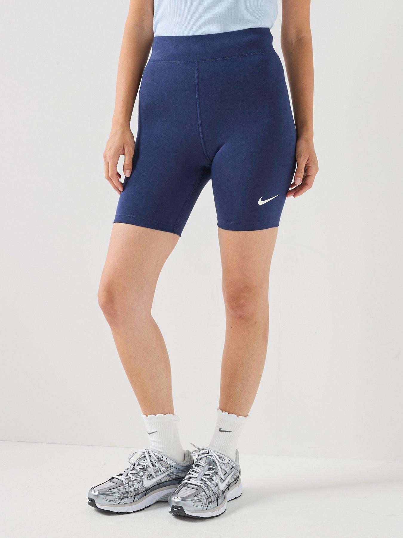 Nike Womens Sportswear Classic High Rise 8 Inch Shorts - Navy