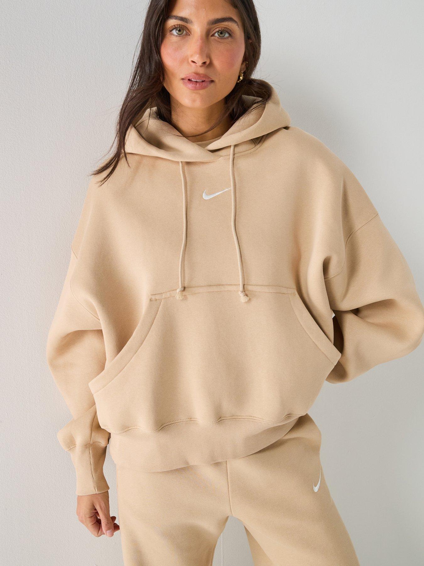Nike Womens Sportswear Phoenix Fleece Oversized Pullover Hoodie - Brown