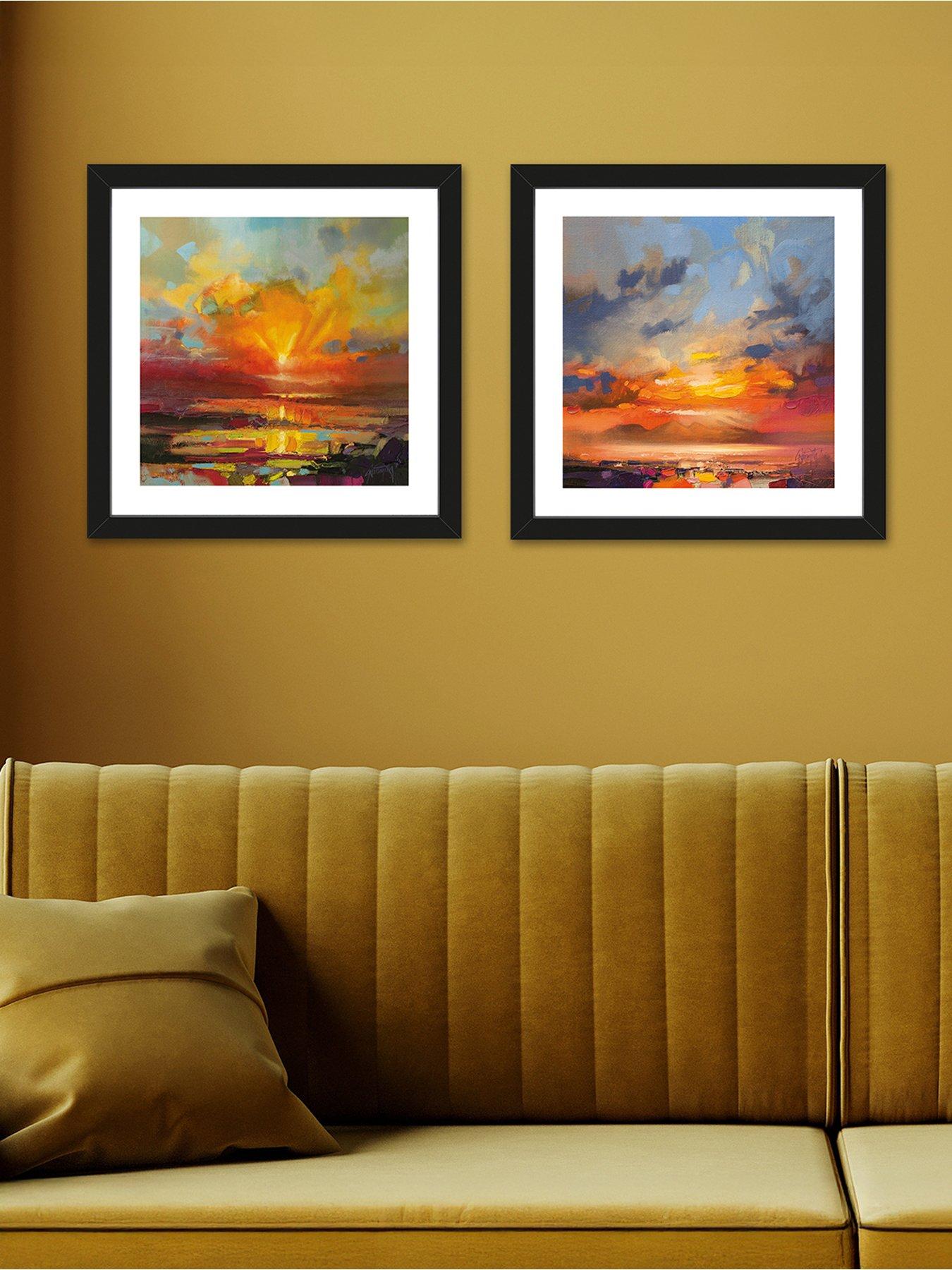 the-art-group-set-of-2-framed-art-scott-naismith-optimism-sunrise-study-rum-light-study-345-x-345cm