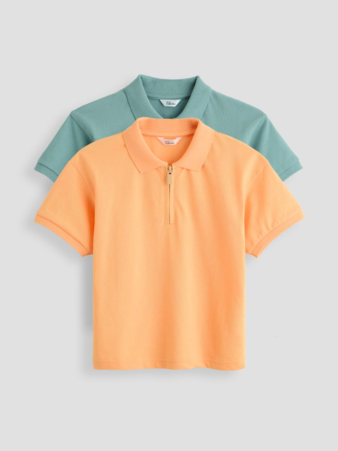 Image 1 of 5 of The Very Collection Boys 2 Pack Short Sleeve Zip Up Polo - Multi