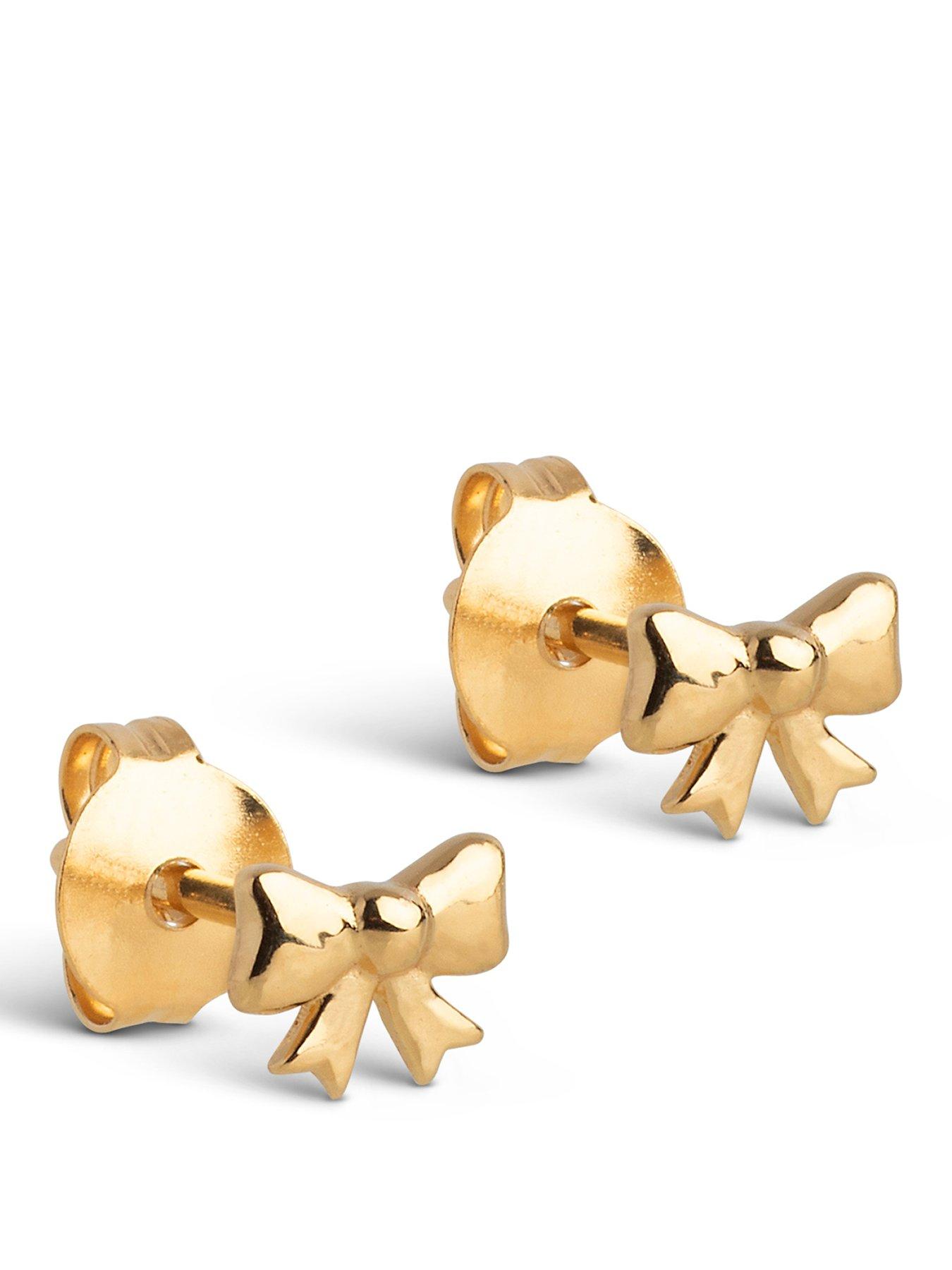 ENAMEL Copenhagen Baby Bow Stud Earrings 18k Gold Plated Sterling Silver