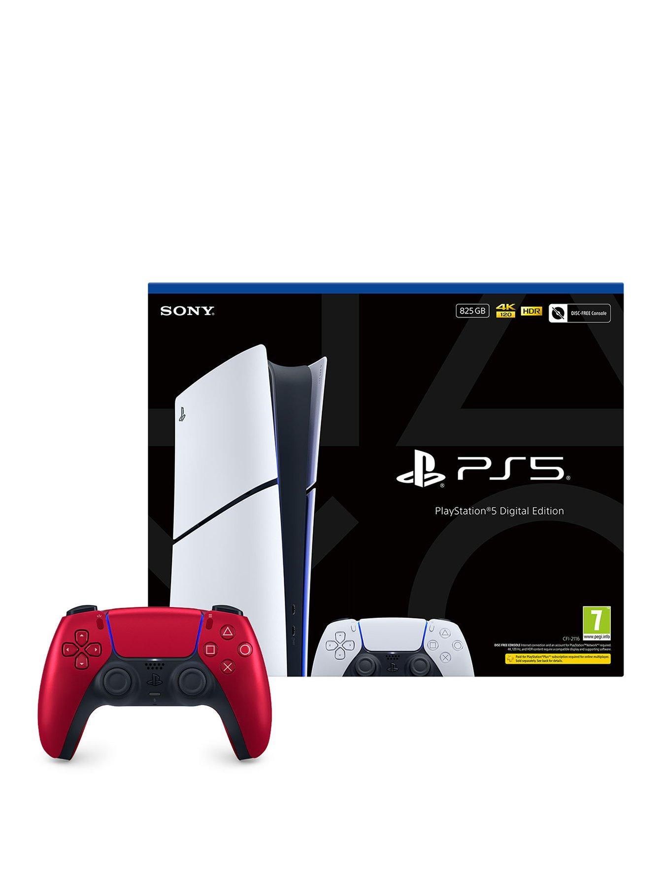 PlayStation 5 Digital Edition – 825GB  &  Additional DualSense Wireless Controller - Volcanic Red