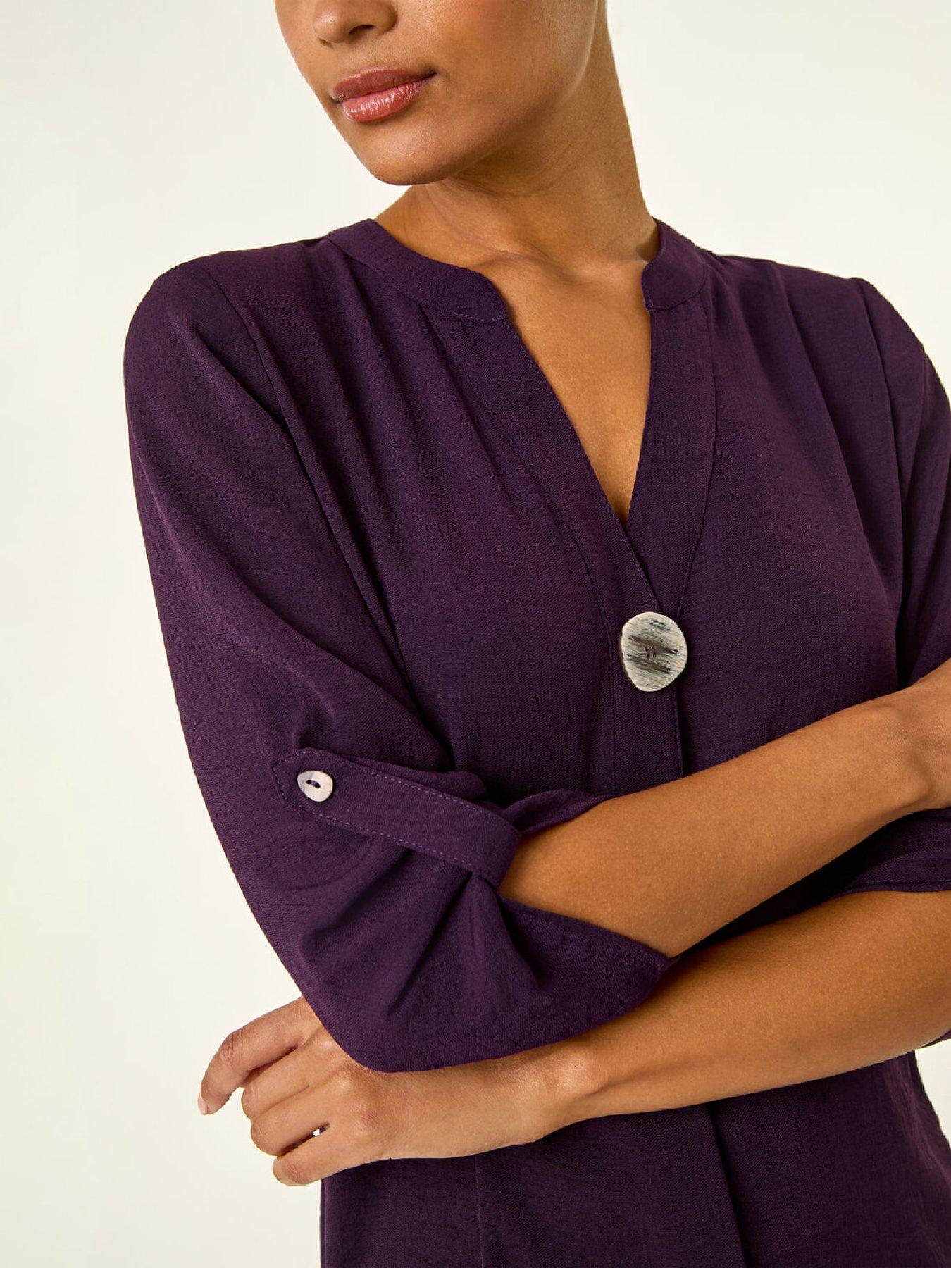 roman-longline-buttoned-notch-neck-top-purpledetail