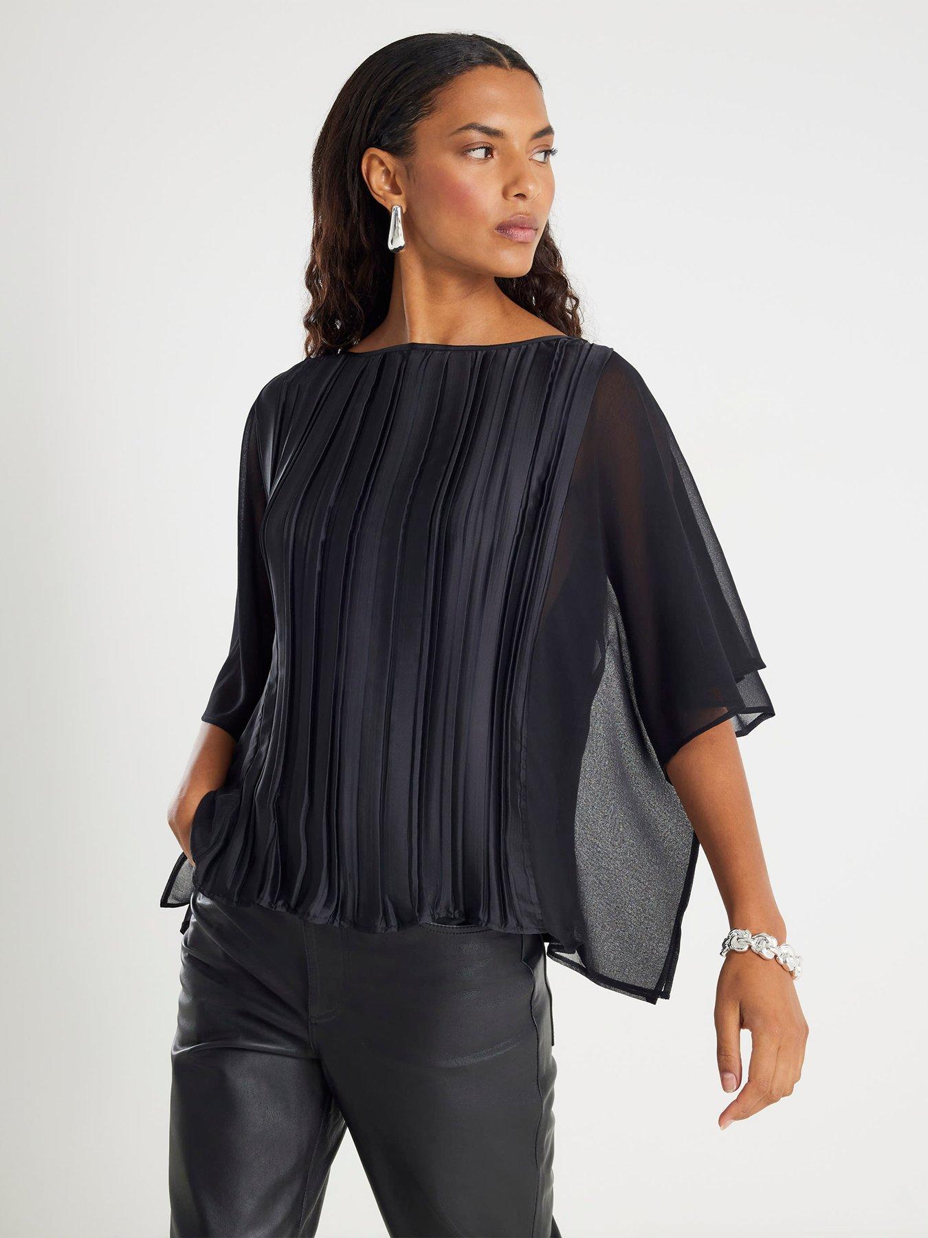 river-island-batwing-crinkle-front-top-black