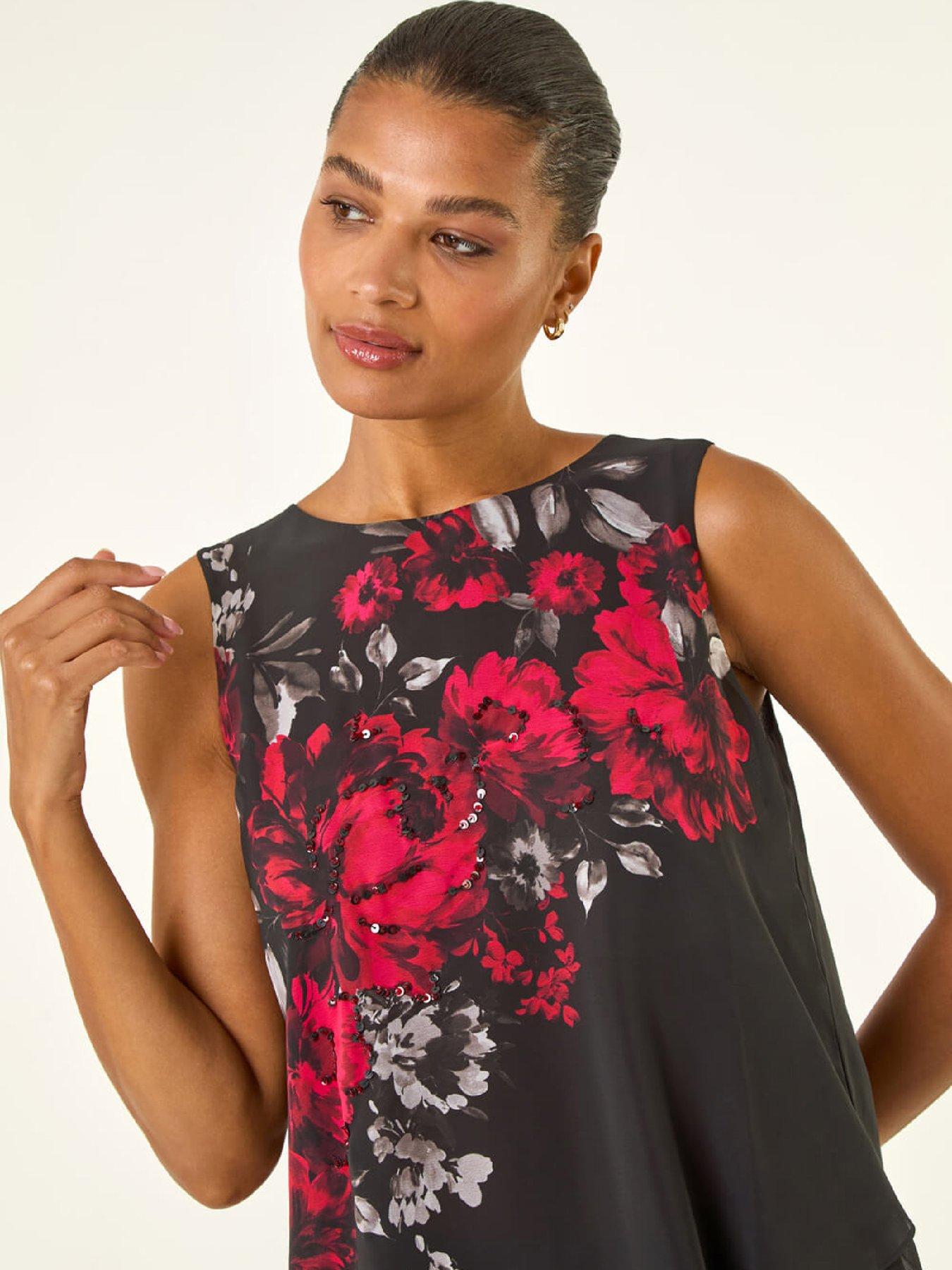 roman-floral-wrap-embellished-top-redoutfit