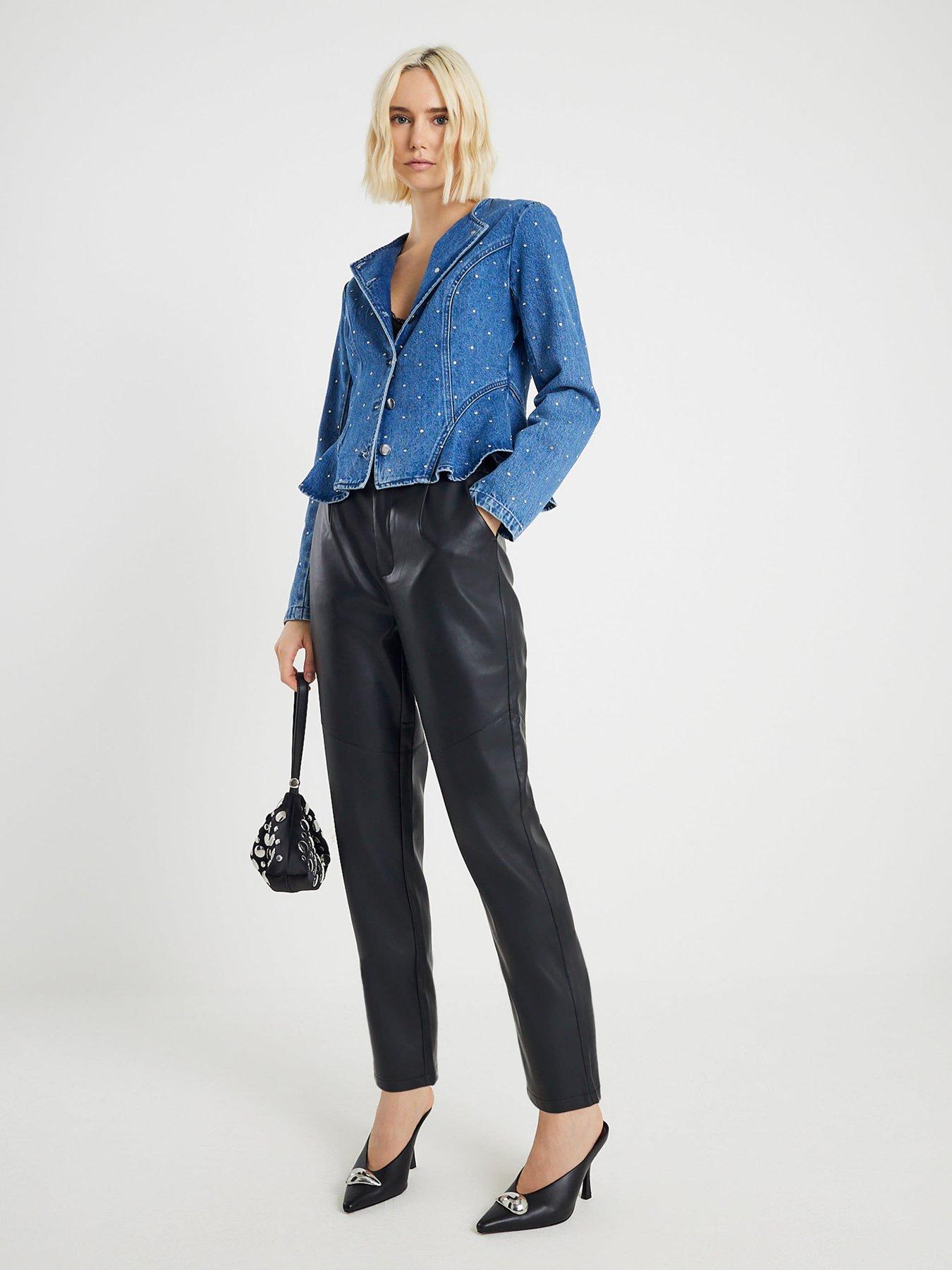 river-island-elastic-back-tapered-trouser-blackback