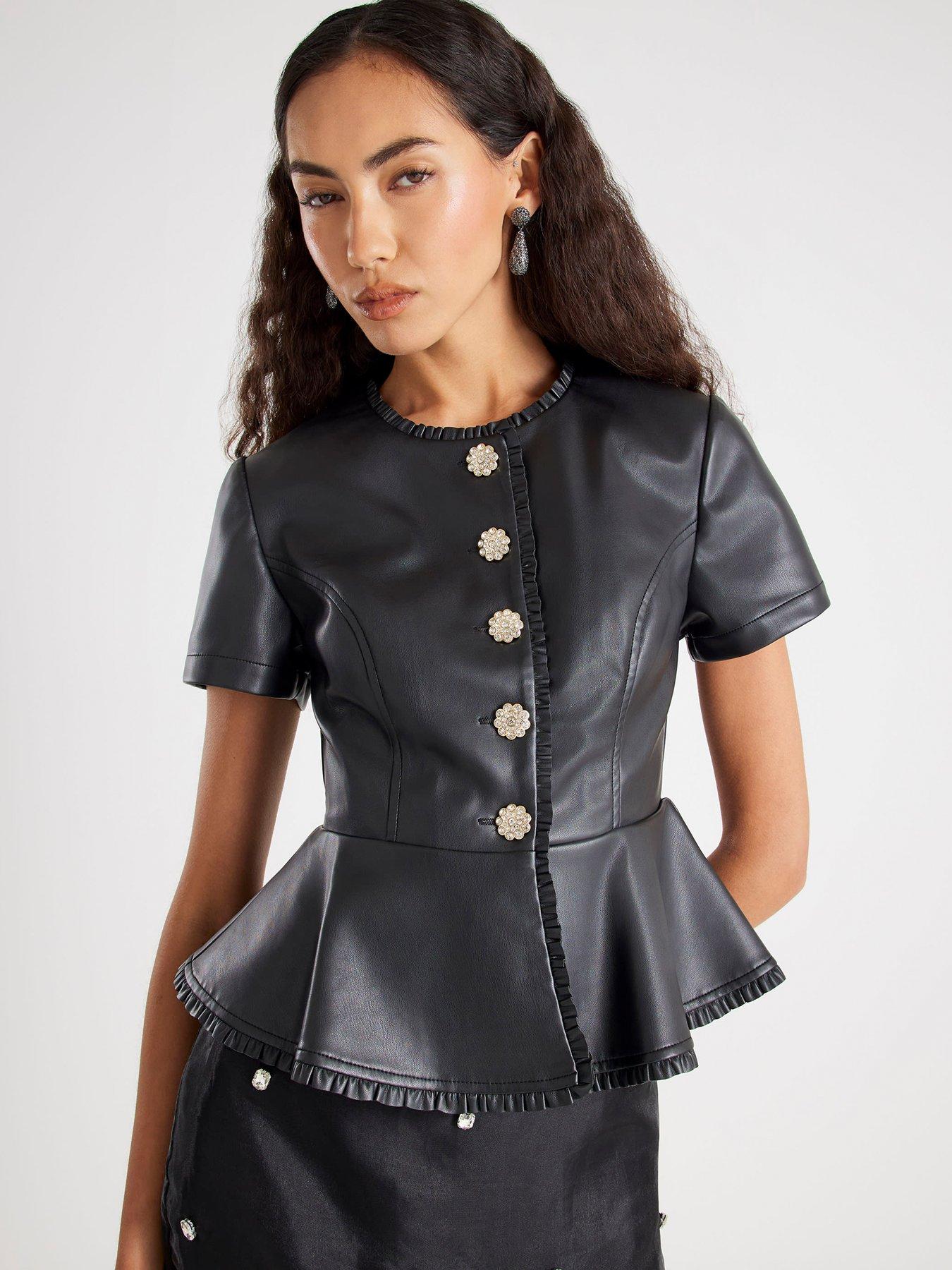 river-island-embellished-button-peplum-top-black