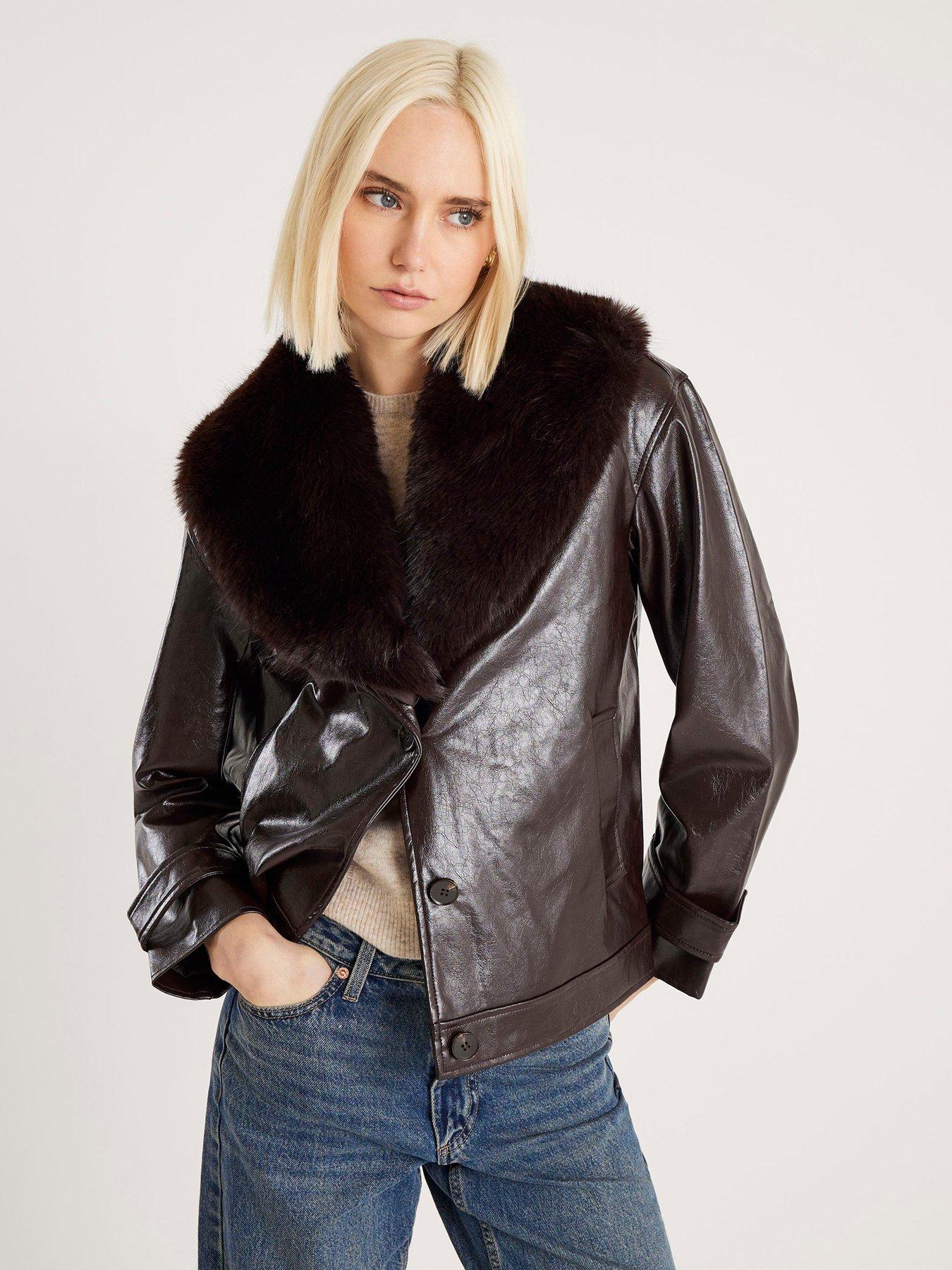 river-island-fur-collar-blazer-pu-brown