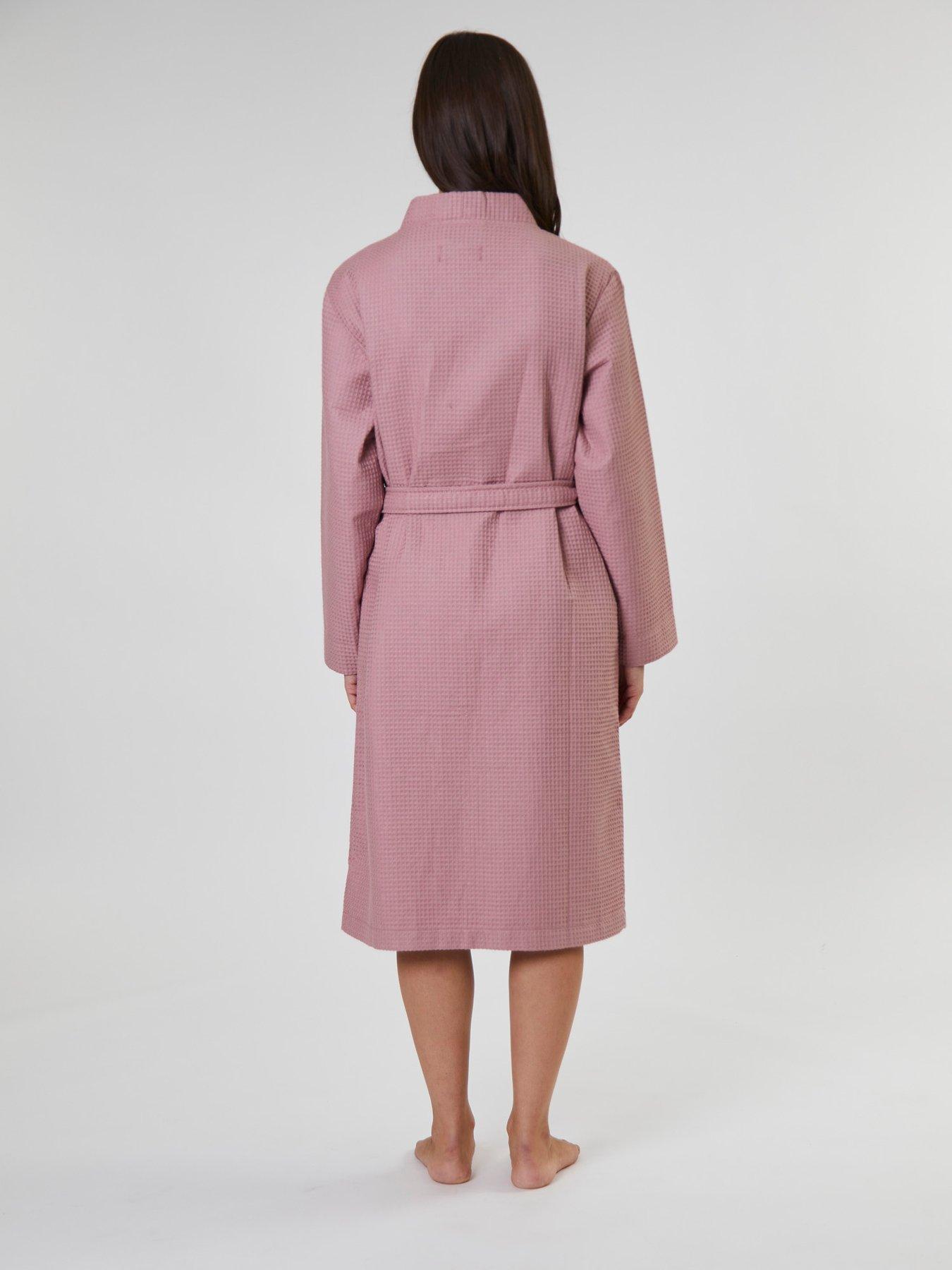 Image 2 of 3 of Loungeable Cotton Waffle Robe - Pink