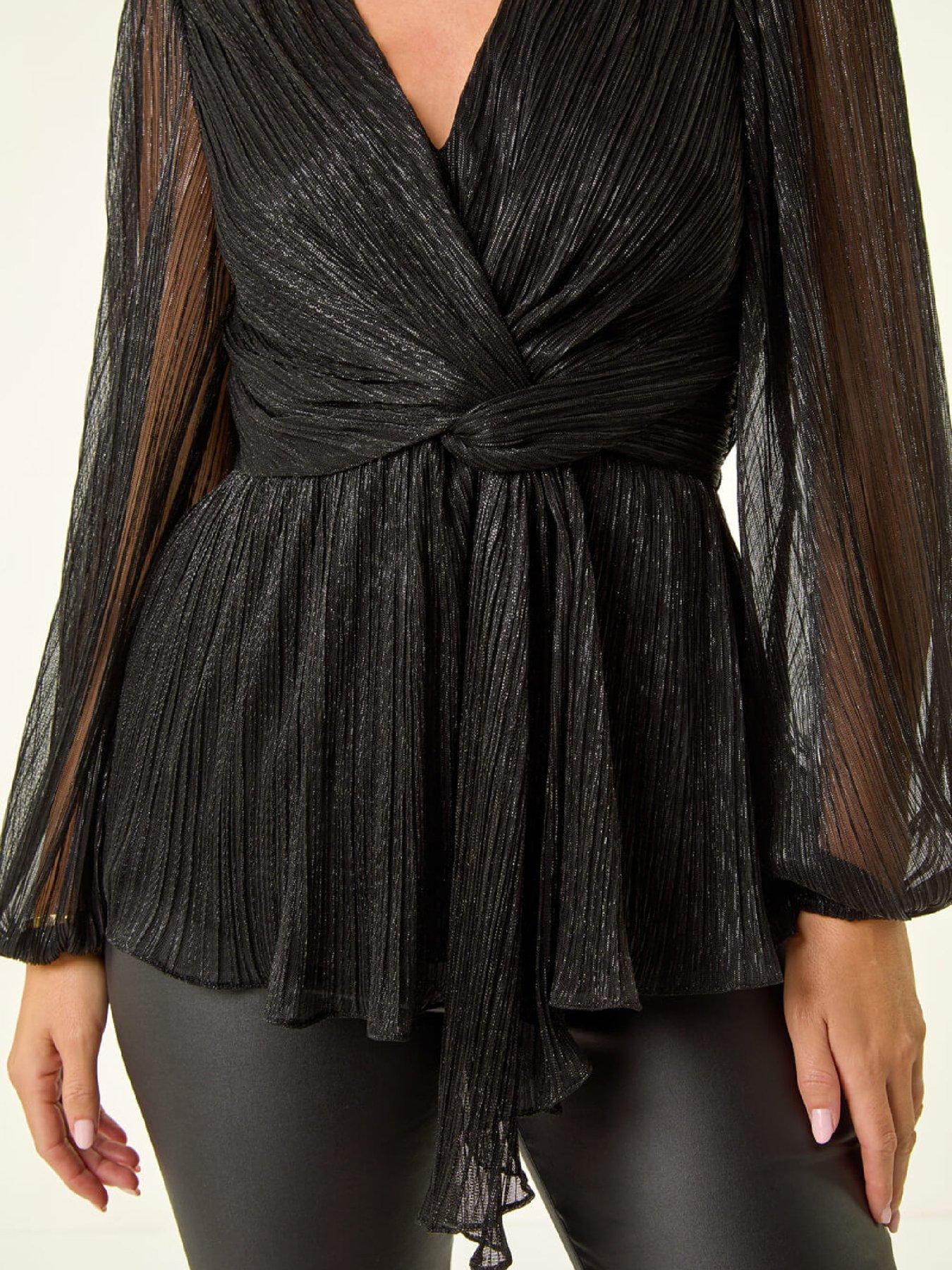 roman-petite-shimmer-twist-stretch-top-blackdetail