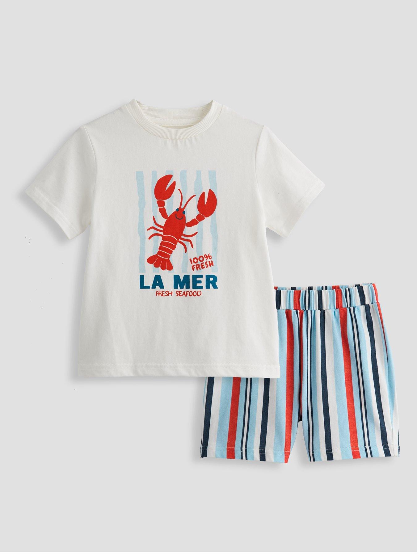 The Very Collection Boys Lobster Graphic Shortie Pyjama Set - Multi