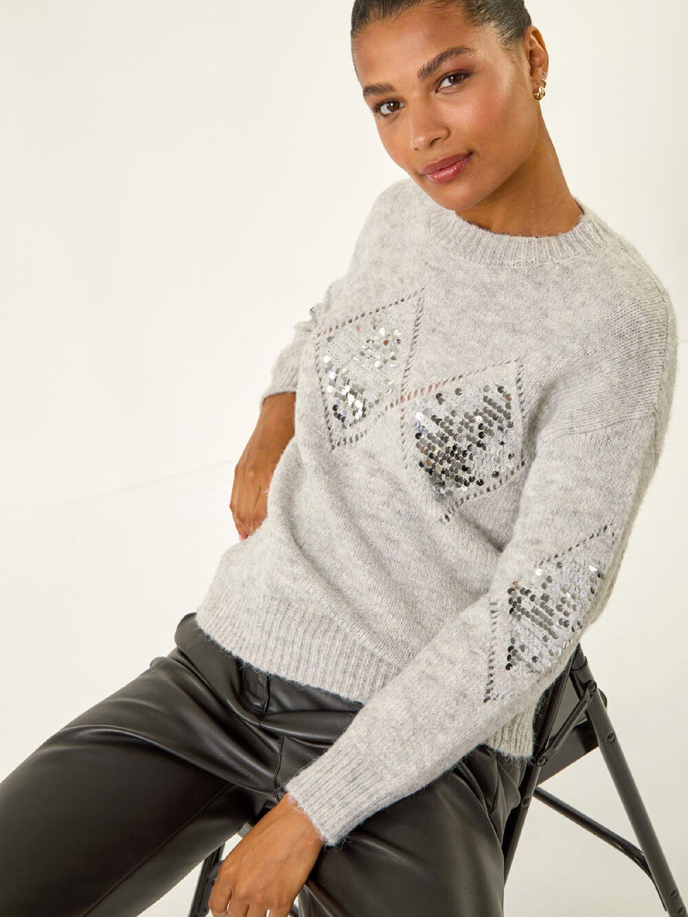roman-diamond-sequin-knit-jumper-greyoutfit