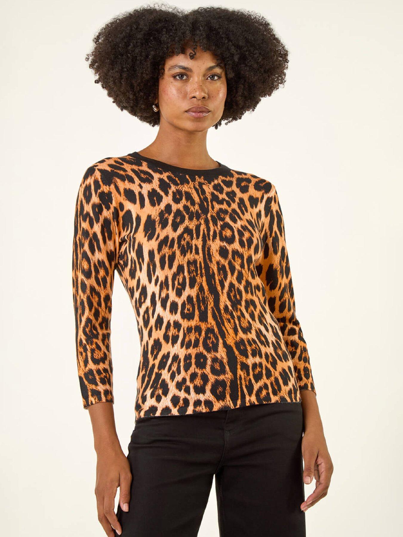 roman-animal-print-knit-jumper-orange