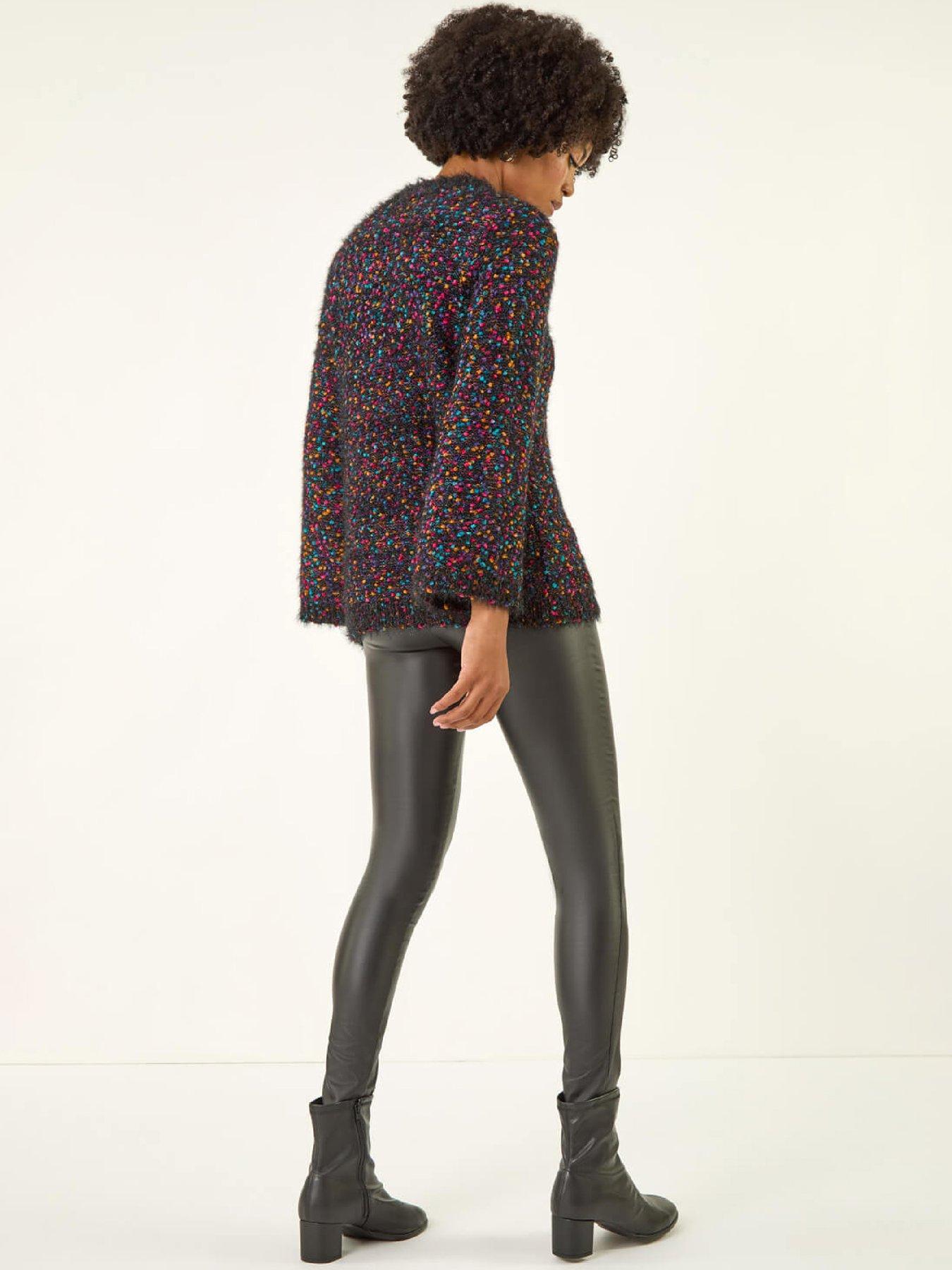 roman-fluffy-print-knit-jumper-blackstillFront