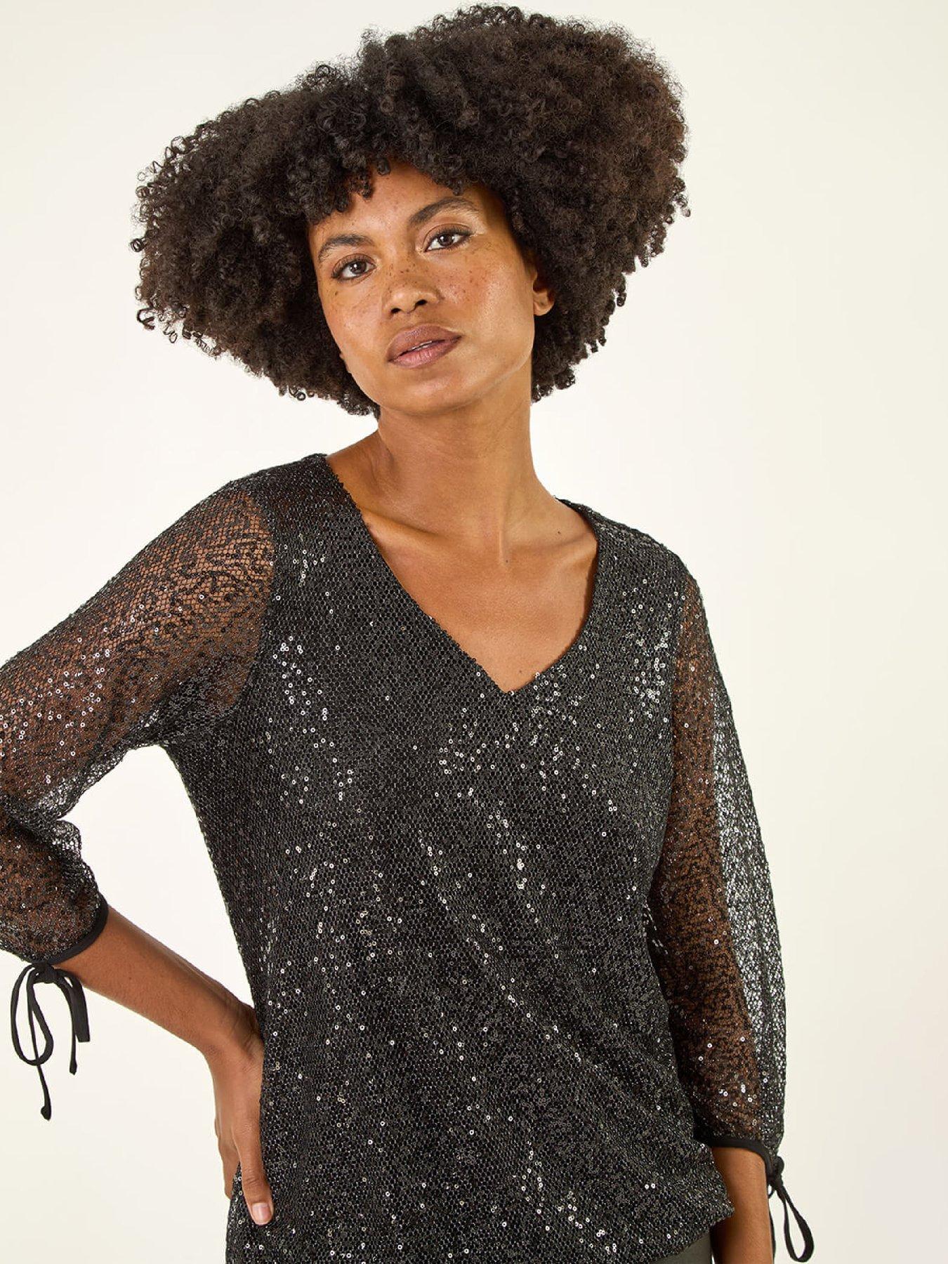 roman-sequin-mesh-blouson-top-blackoutfit