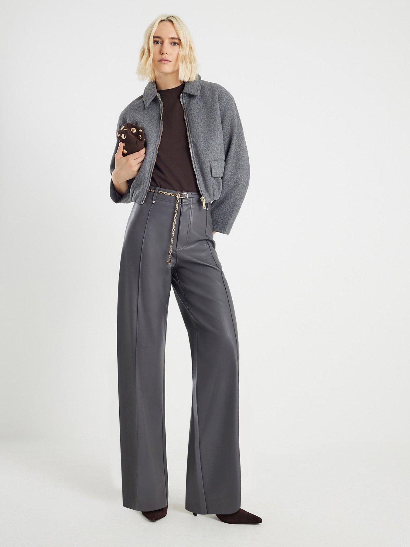 River Island Chain Belt Seam Detail Trouser - Grey