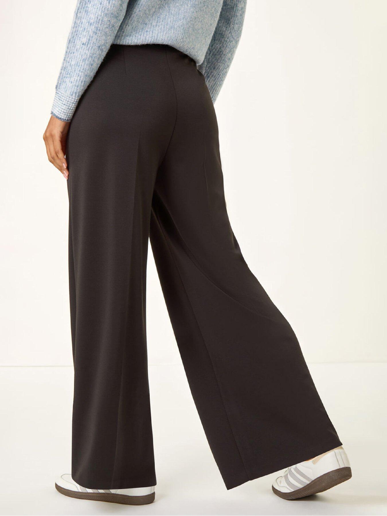 Image 2 of 5 of Roman Wide Leg Ponte Stretch Trouser - Black