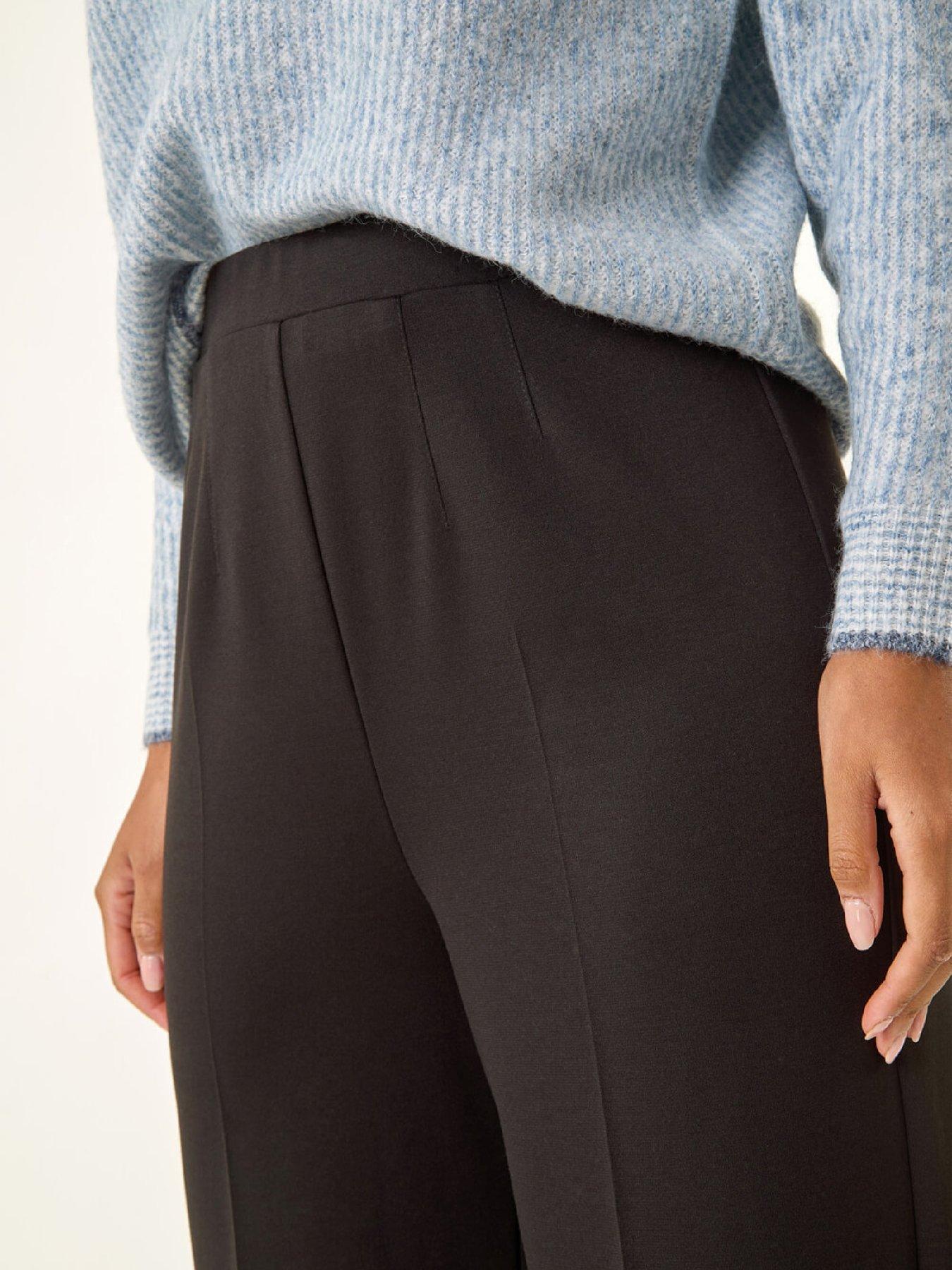 Image 5 of 5 of Roman Wide Leg Ponte Stretch Trouser - Black