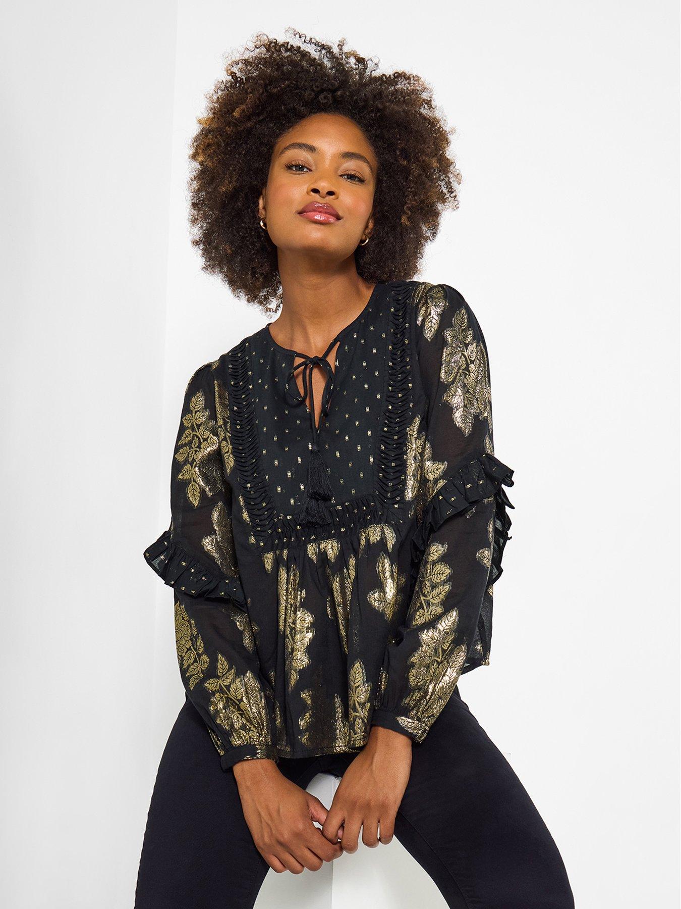 joe-browns-decadent-jacquard-top-blackfront