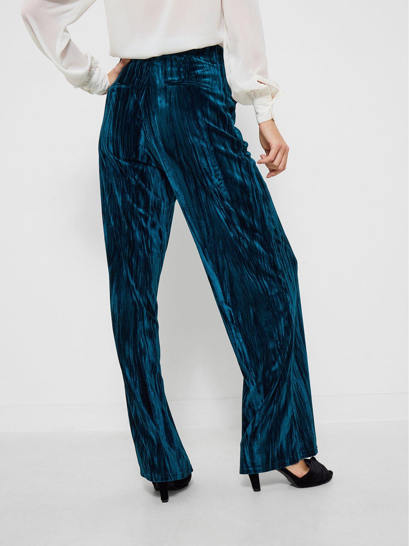 Image 2 of 7 of Joe Browns Loretta Crushed Velvet Trousers - Blue