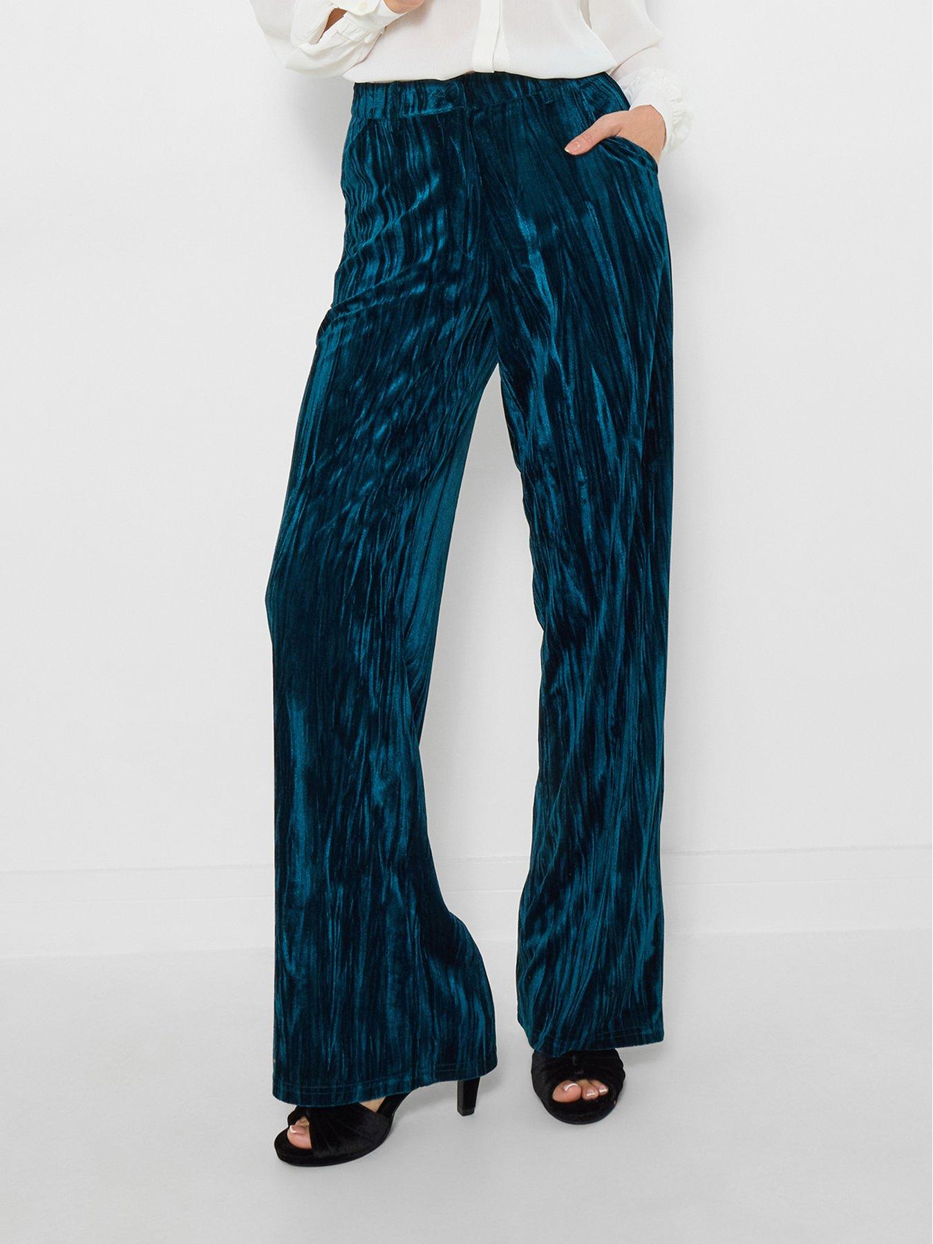 Image 4 of 7 of Joe Browns Loretta Crushed Velvet Trousers - Blue