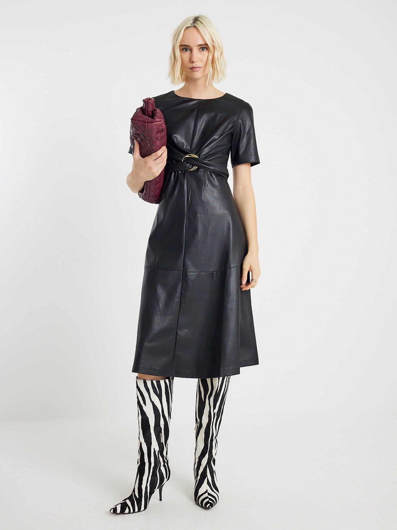 river-island-long-buckle-detail-swing-dress-black
