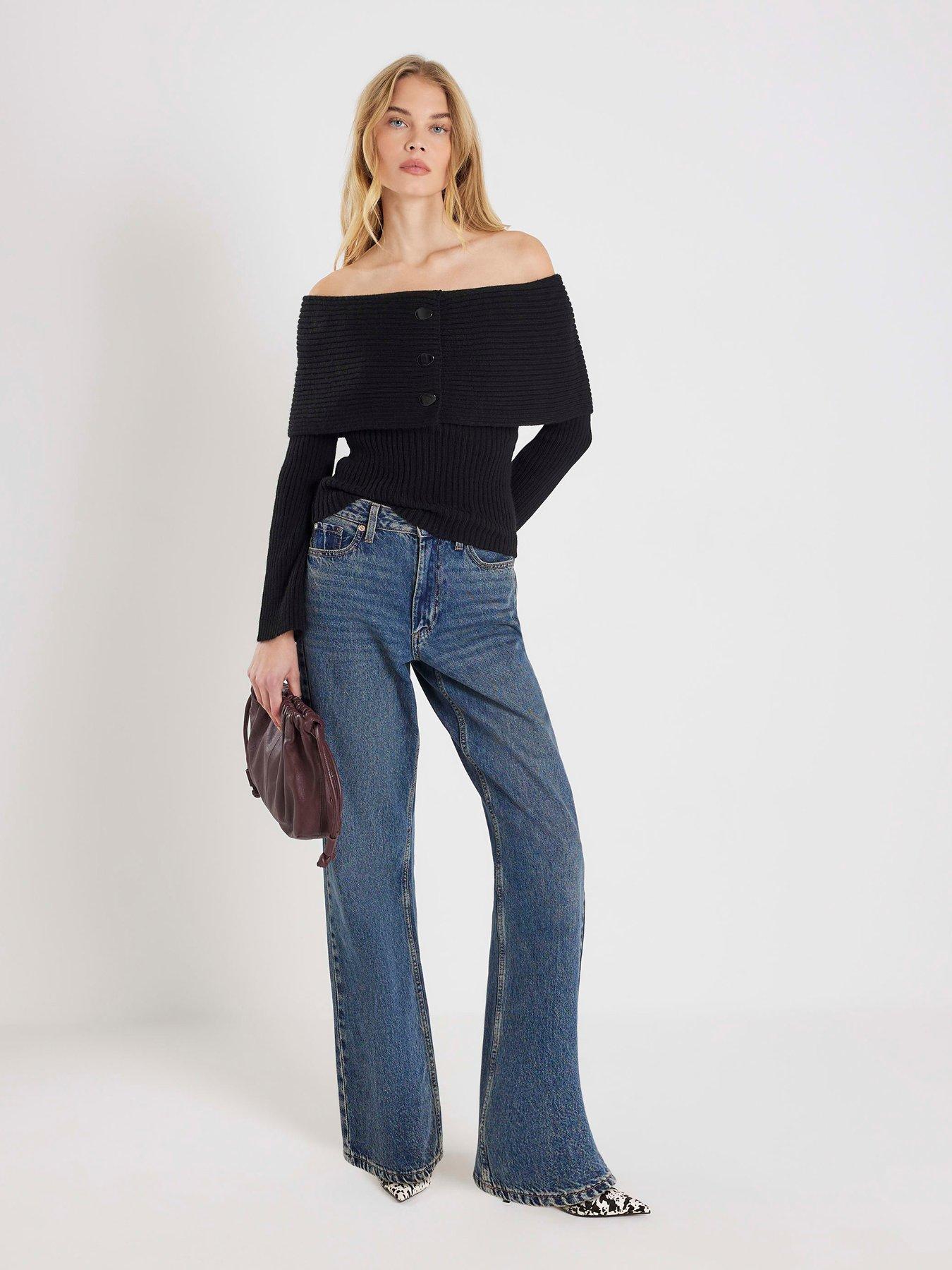 river-island-long-sleeve-button-bardot-jumper-blackback