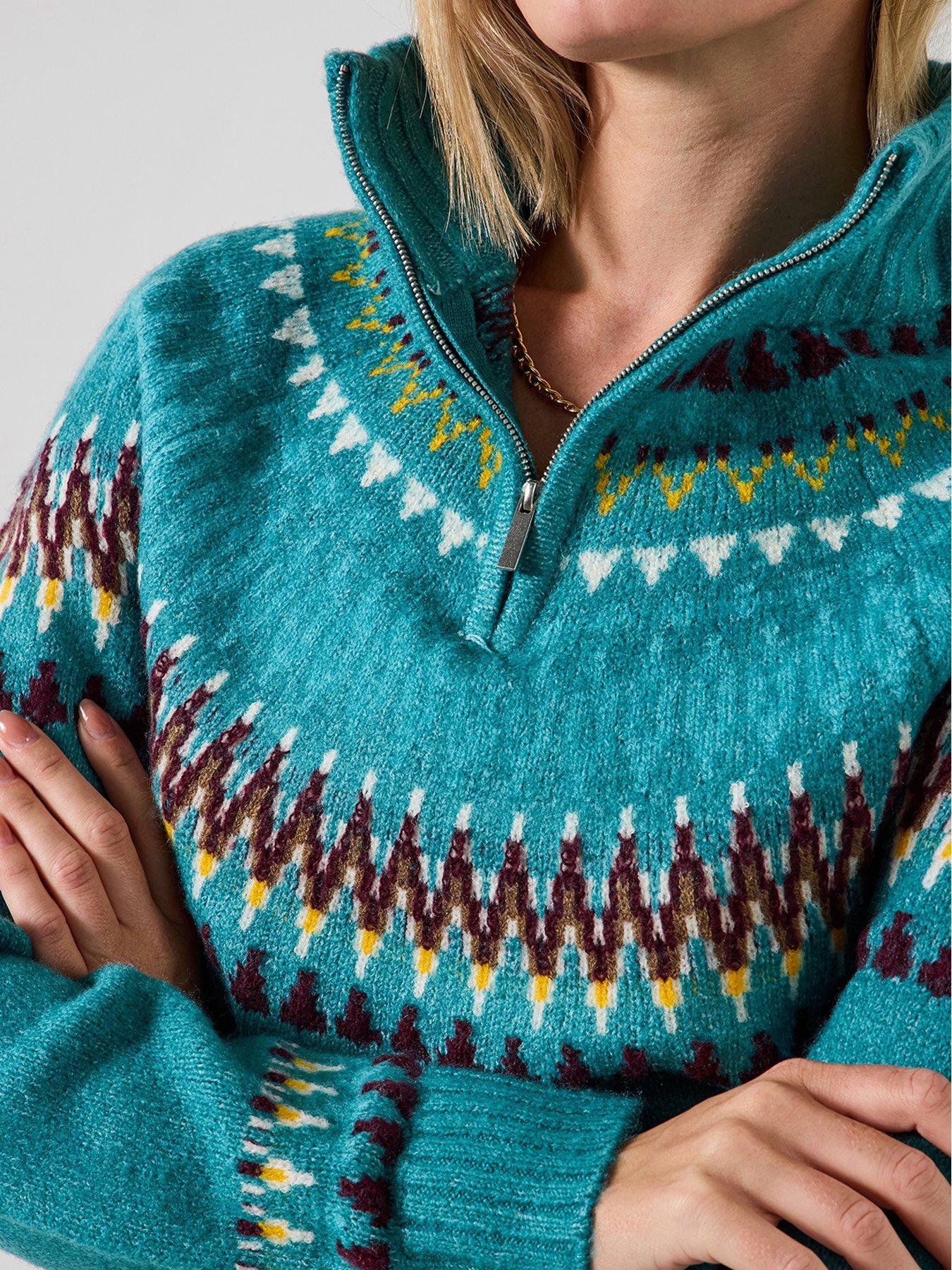 joe-browns-cosy-cabin-half-zip-jumper-turquoisedetail