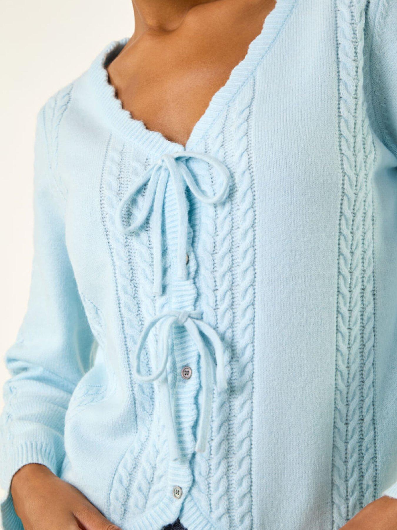 roman-bow-front-buttoned-knit-cardigan-bluedetail