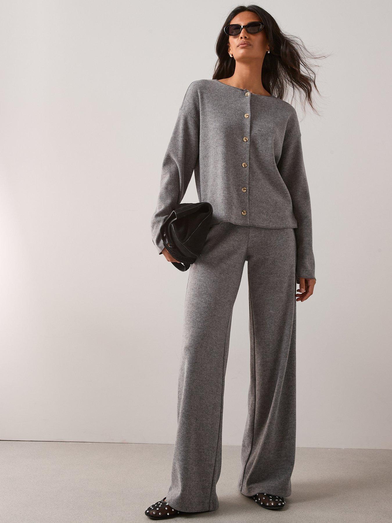 Image 5 of 6 of The Very Collection Button Up Textured Cardigan Co-Ord - Grey