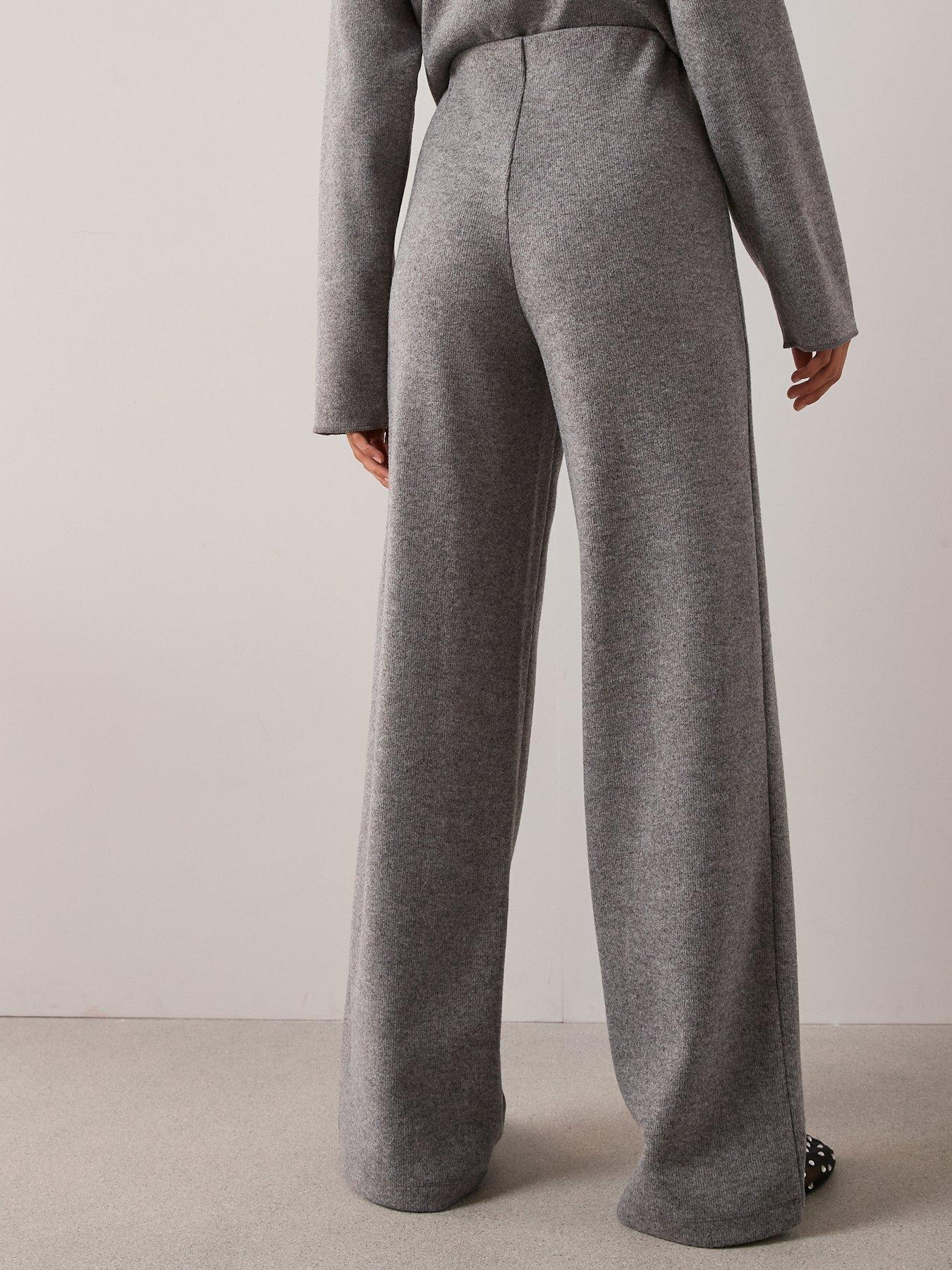 Image 2 of 6 of The Very Collection Textured Wide Leg Trouser Co-Ord - Grey