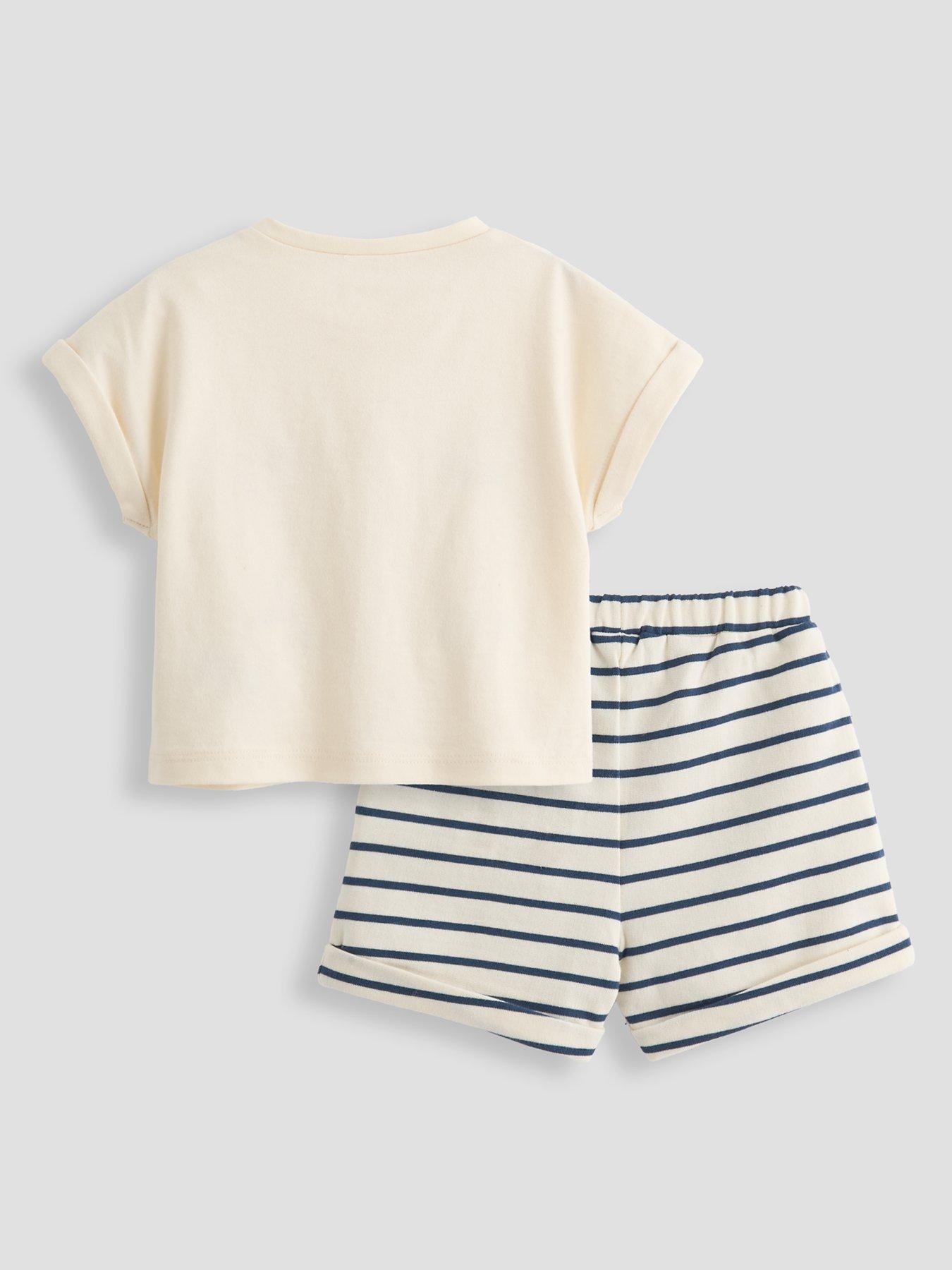 Image 2 of 5 of The Very Collection Baby Boys Embroidered Sea Life T-Shirt &amp; Shorts Set - Cream